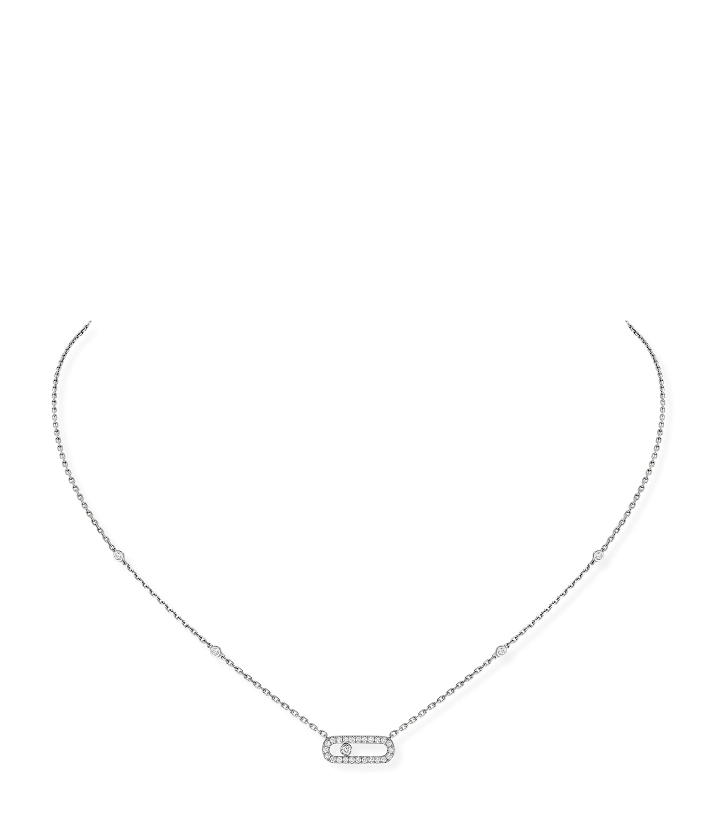 Messika Move Uno White Gold and Diamond Pavé Necklace White Gold