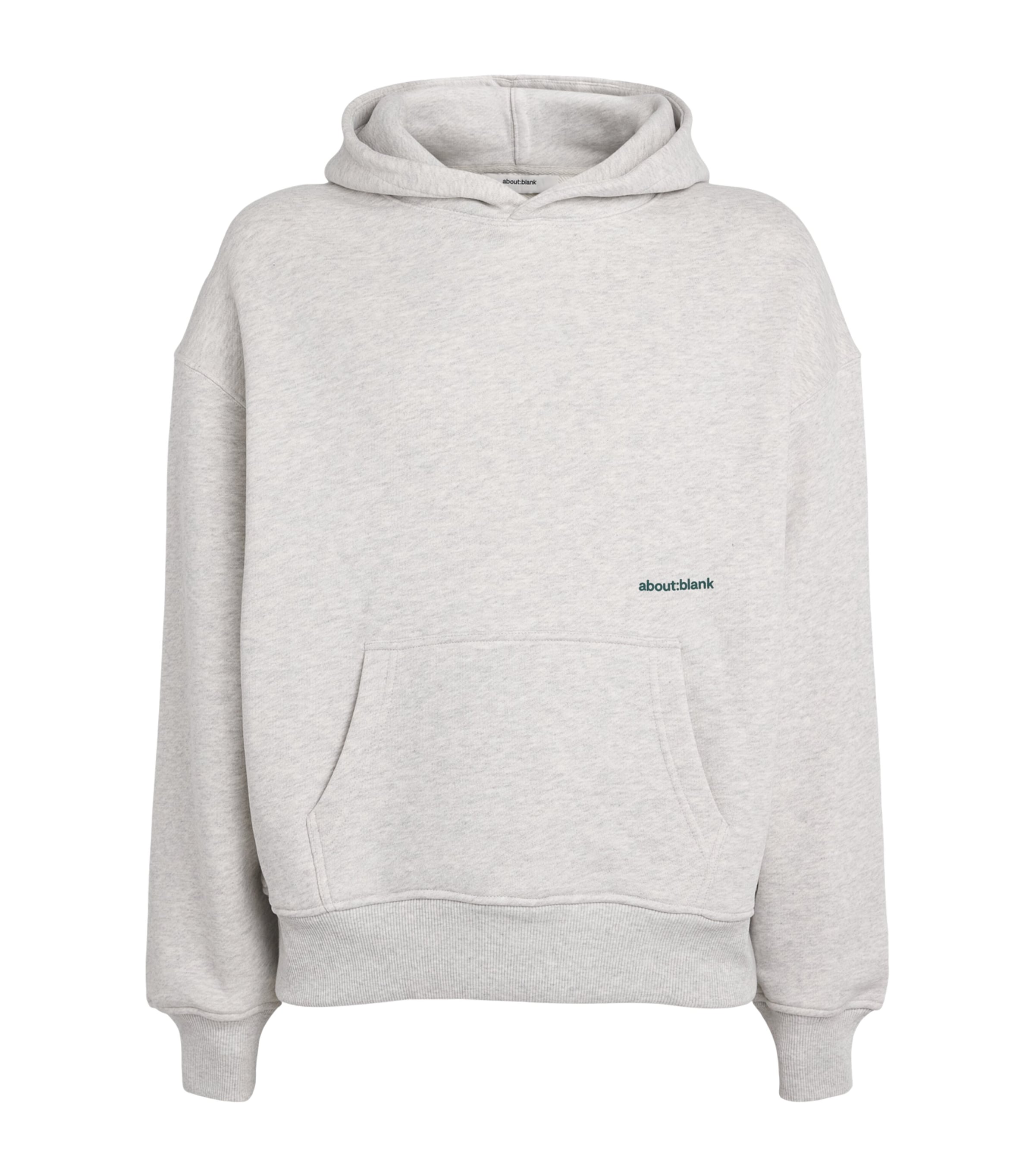 about:blank Mens Cotton Logo Hoodie Grey Marl/sage