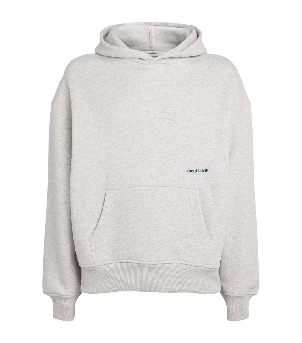 about:blank Mens Cotton Logo Hoodie Grey Marl/sage