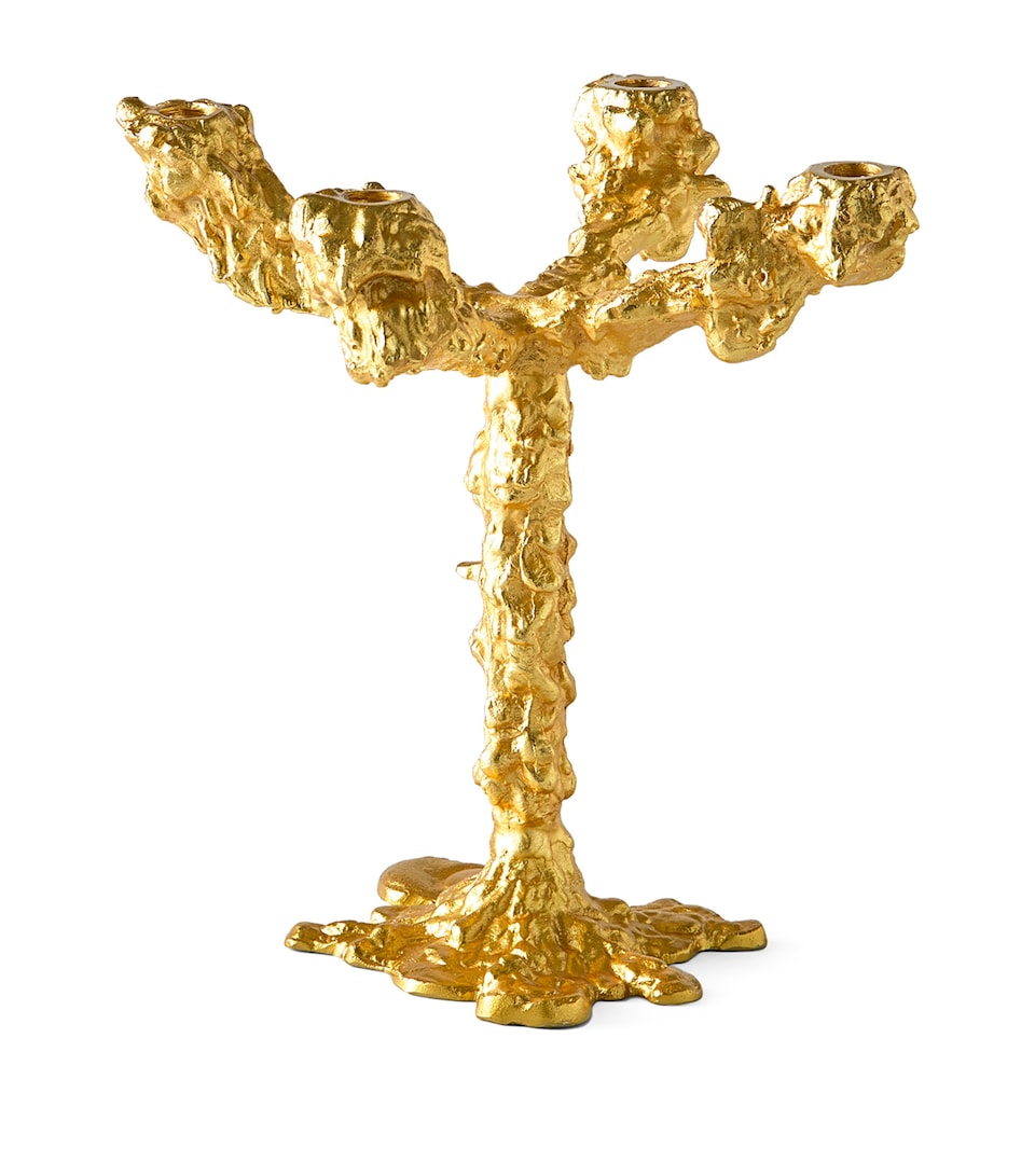 POLSPOTTEN Four-Arms Drip Candle Holder (32cm) Gold