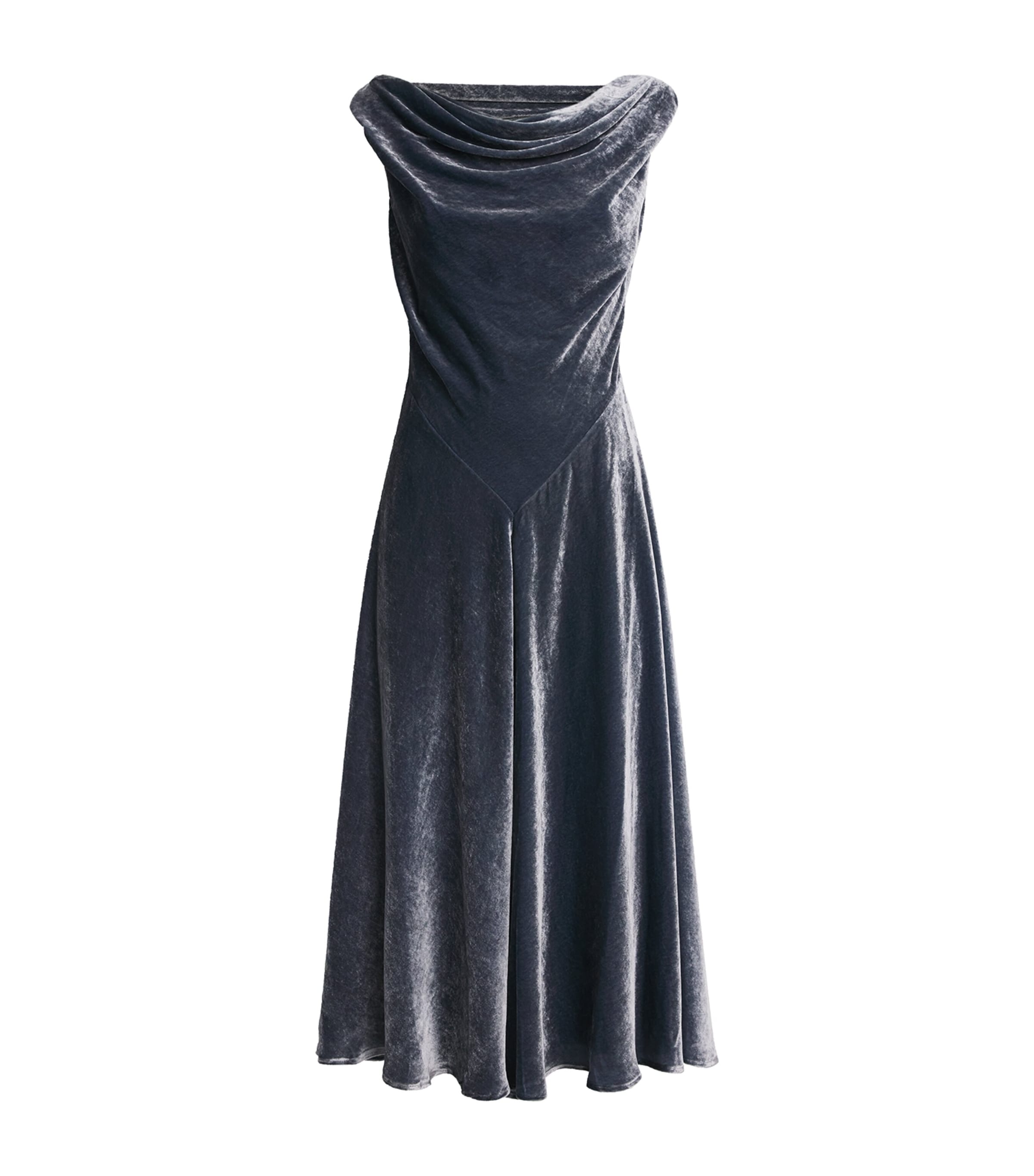 Altuzarra Womens Velvet Drina Midi Dress Lake