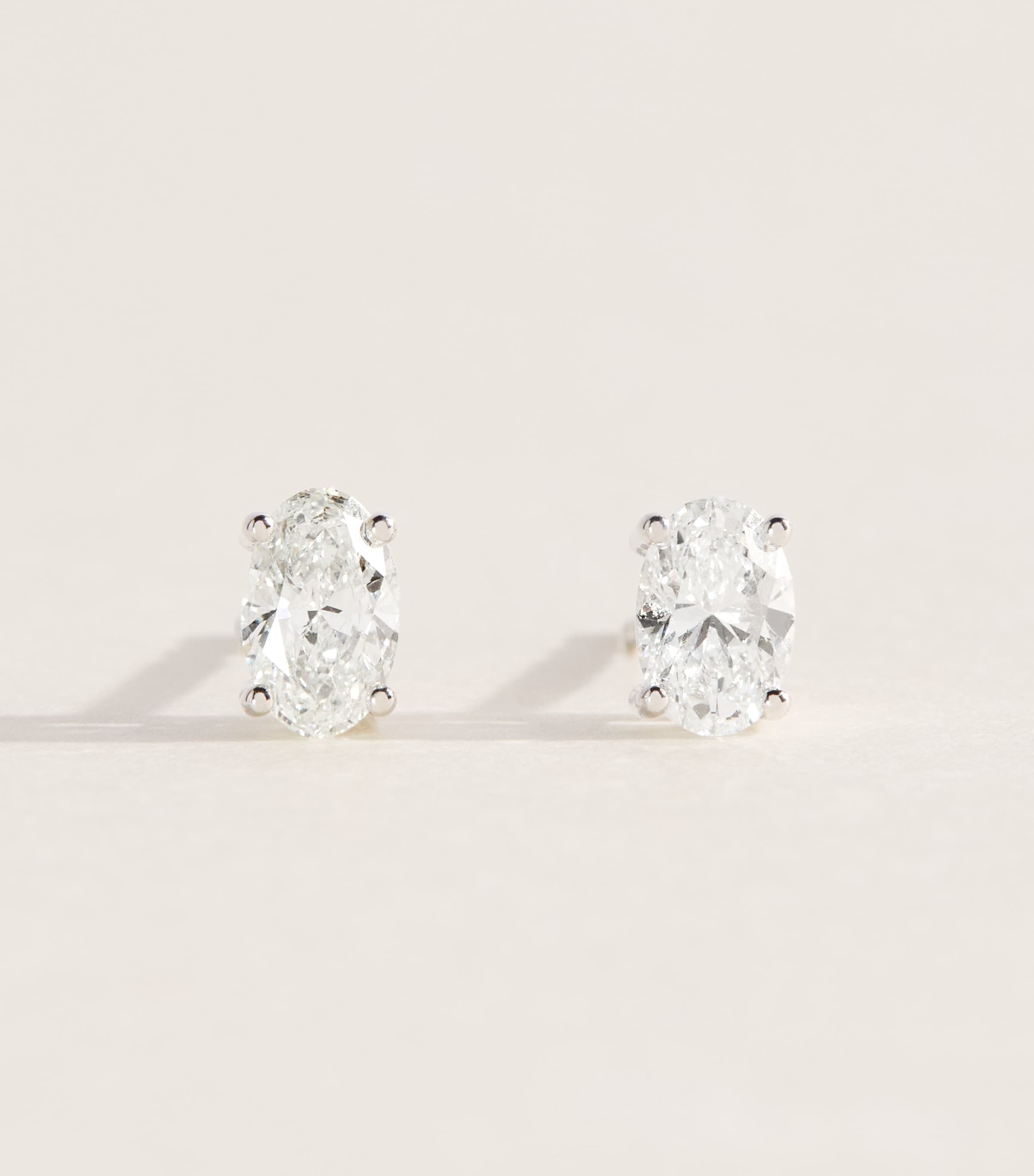 Harrods White Gold and Diamond Stud Earrings White Gold