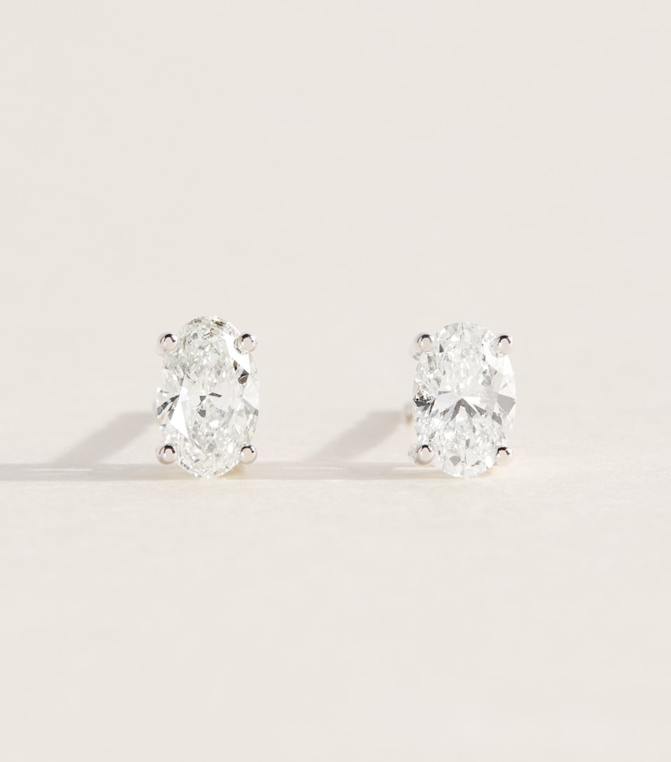 Harrods White Gold and Diamond Stud Earrings White Gold