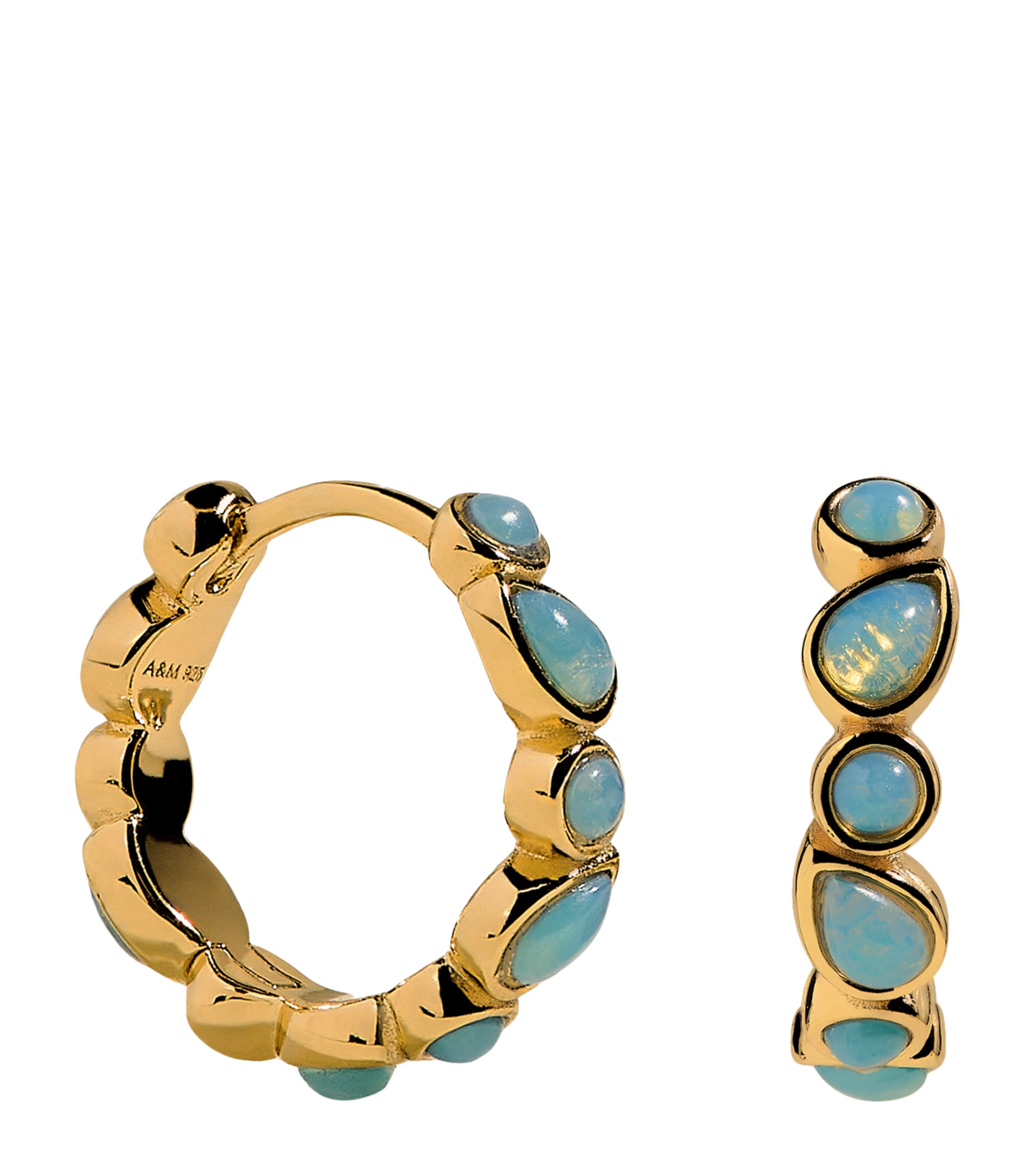 Astrid & Miyu Gold-Plated Sterling Silver Bezel Huggie Earrings Gold