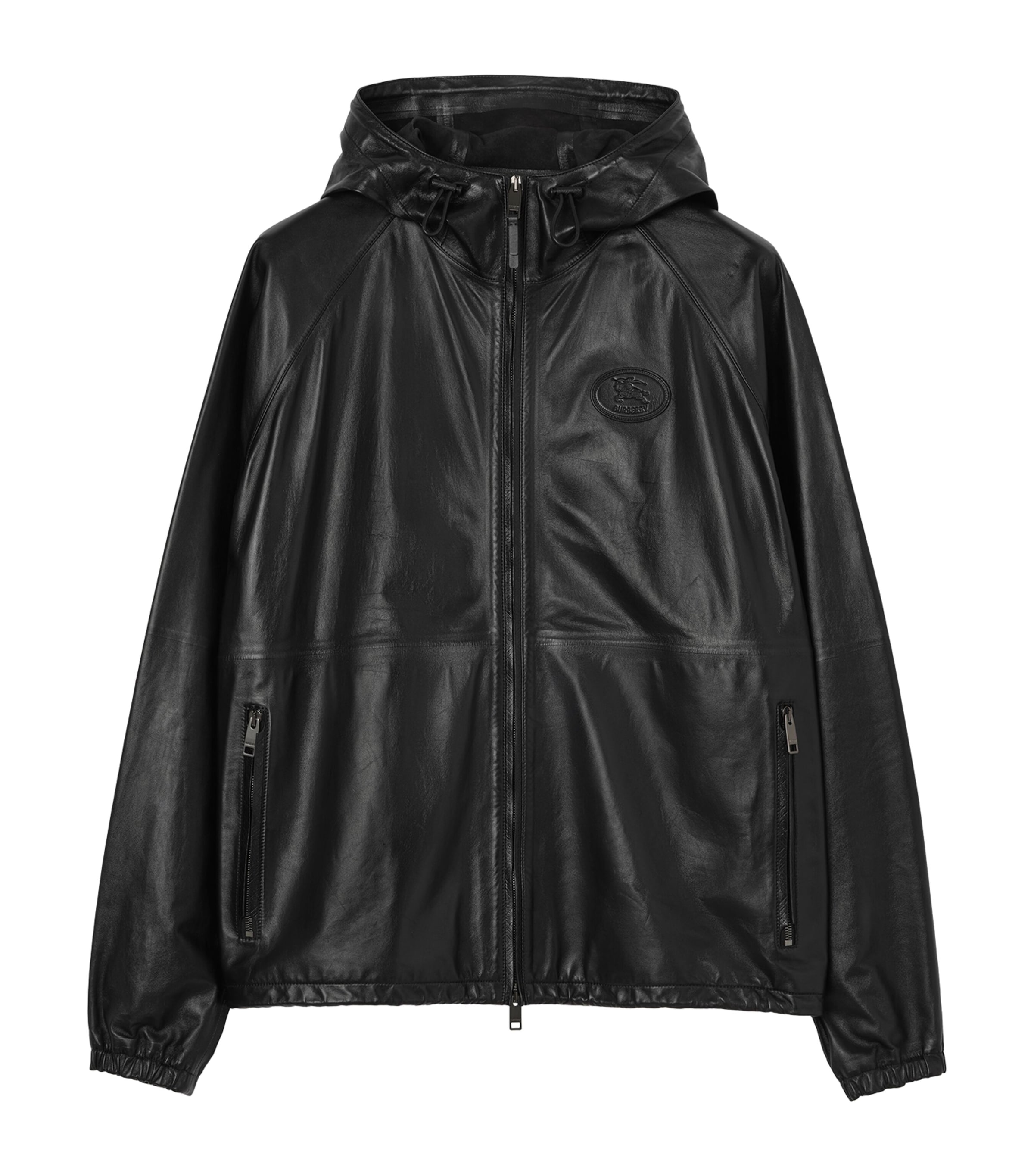 Burberry Mens Clapton Leather Jacket Black