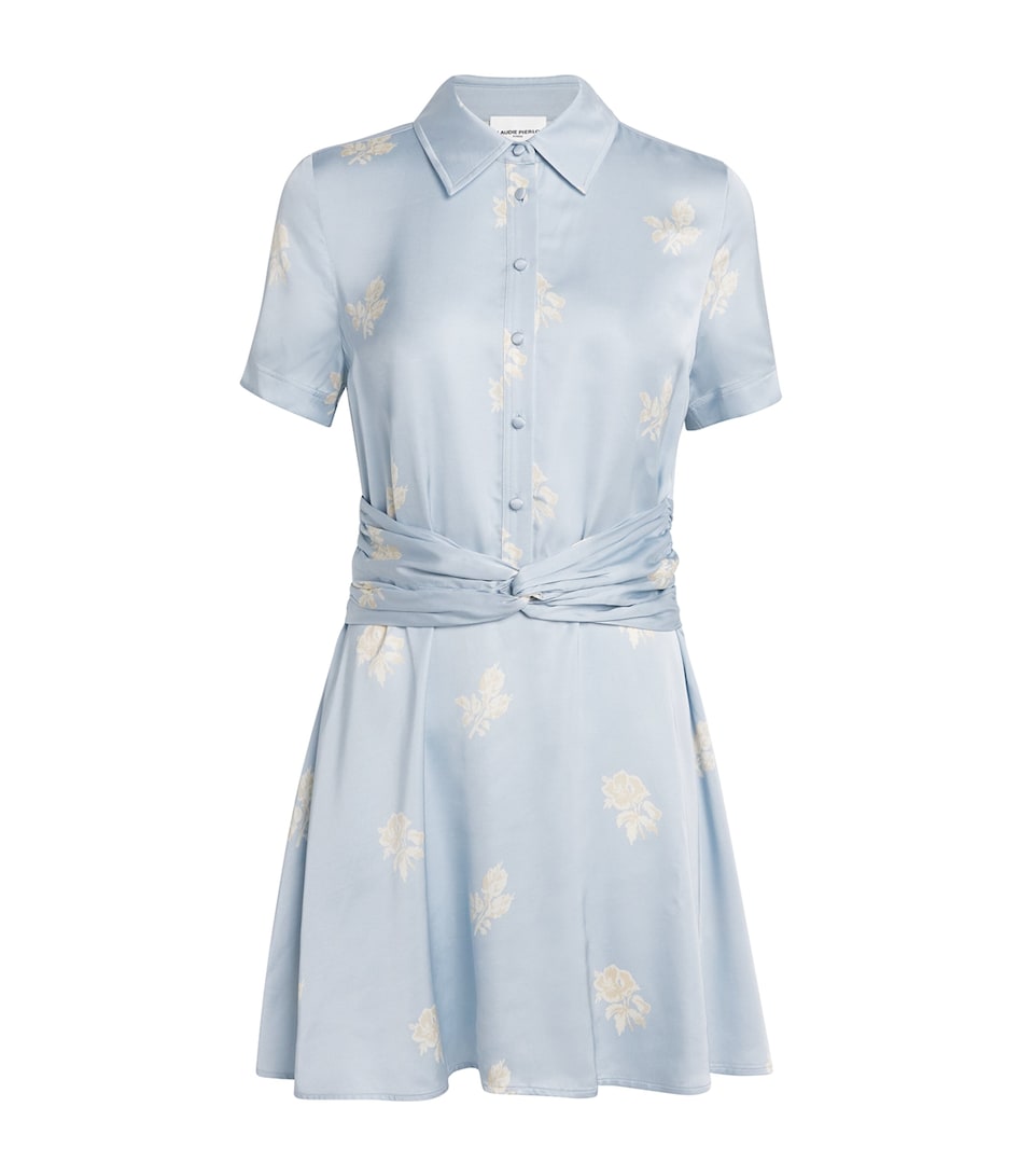 Claudie Pierlot Womens Satin Floral Mini Dress Light Print