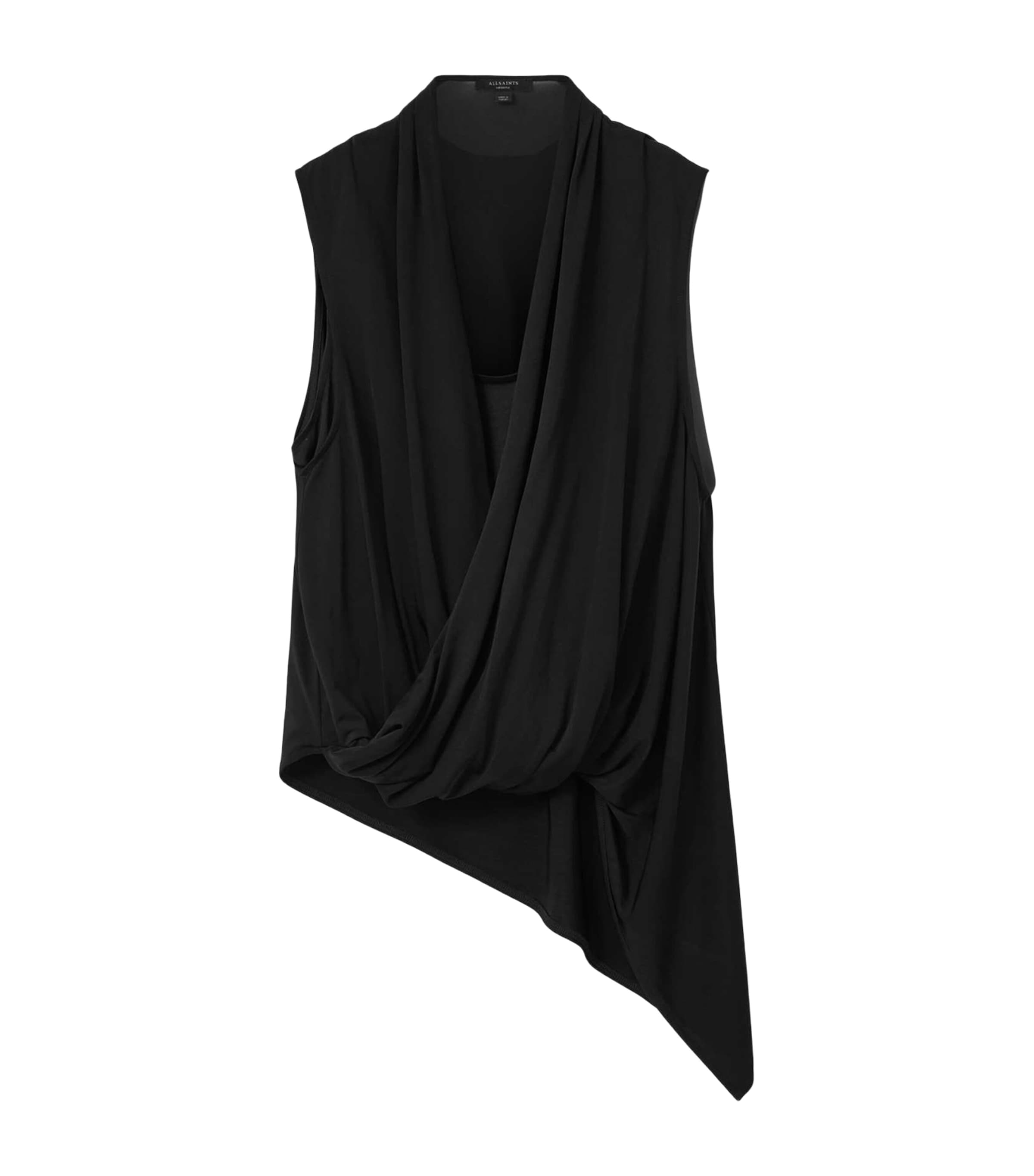 AllSaints Womens Draped Adaline Top Black