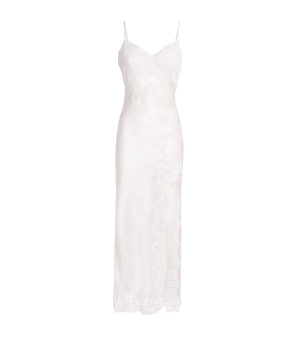 Rosamosario Womens Silk Fatima the Bride Slip Dress White