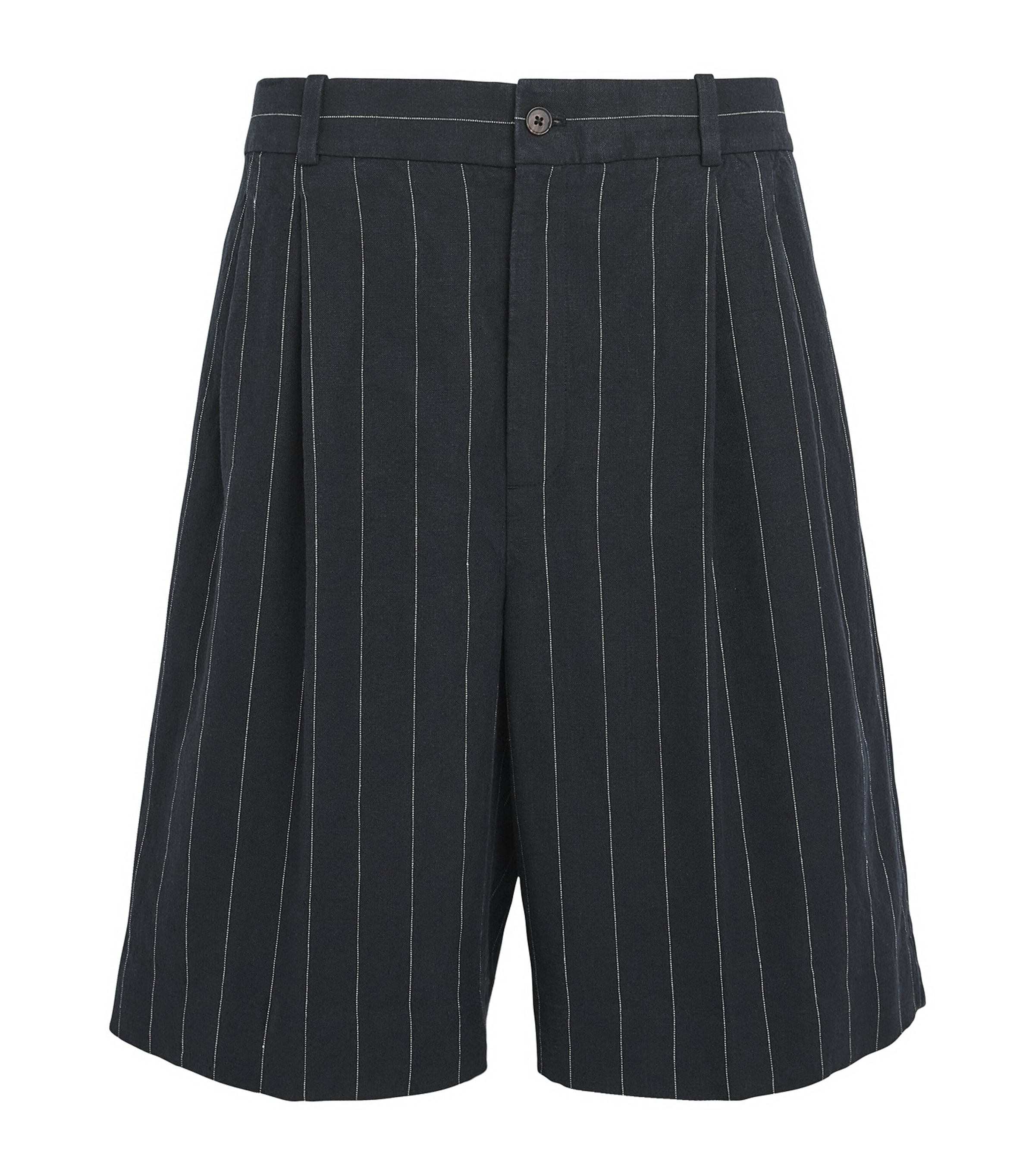 Hemp Pinstripe Bermuda Shorts