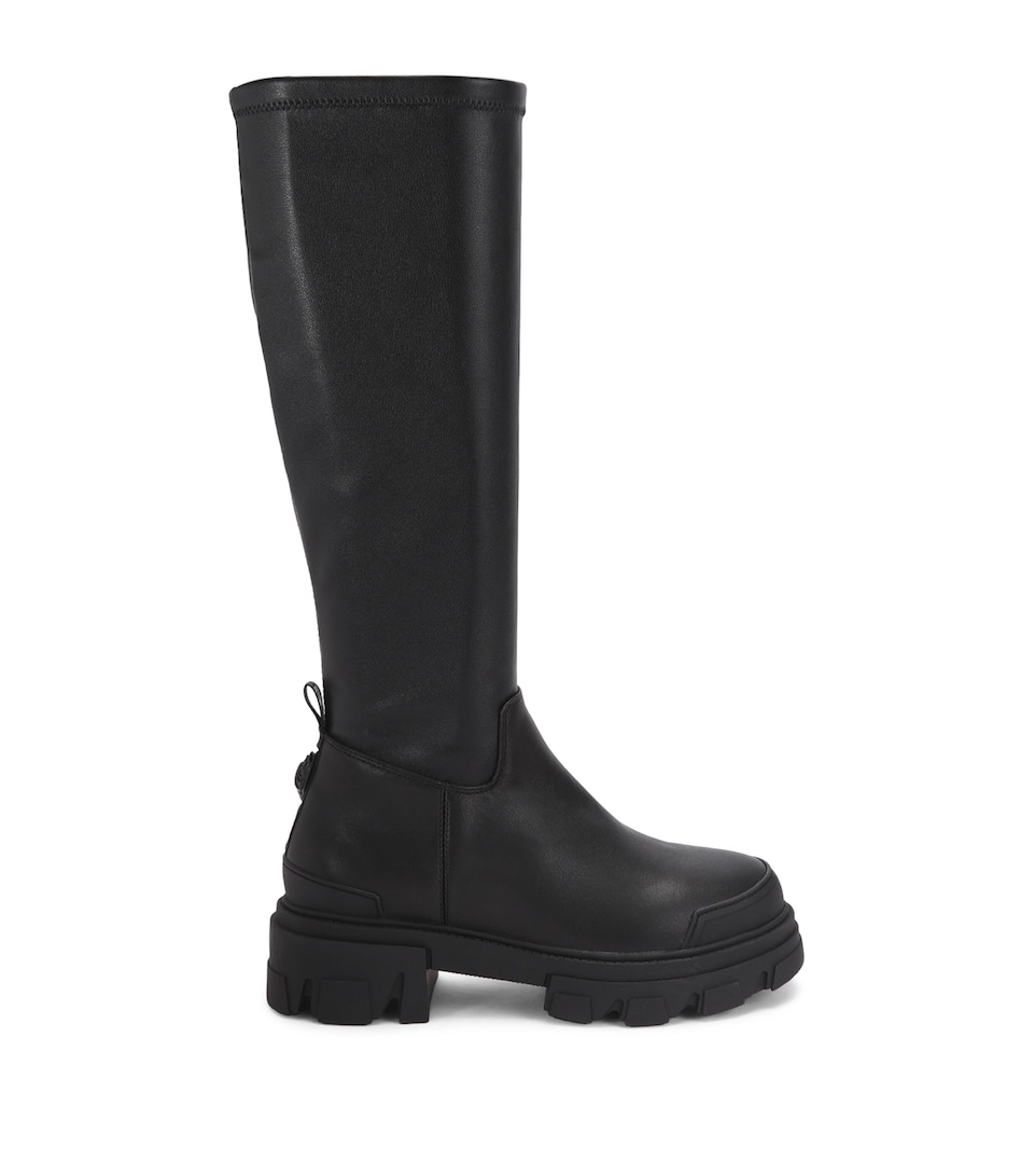 Kurt Geiger London Leather Stomp Sock Knee-High Boots 50 Black