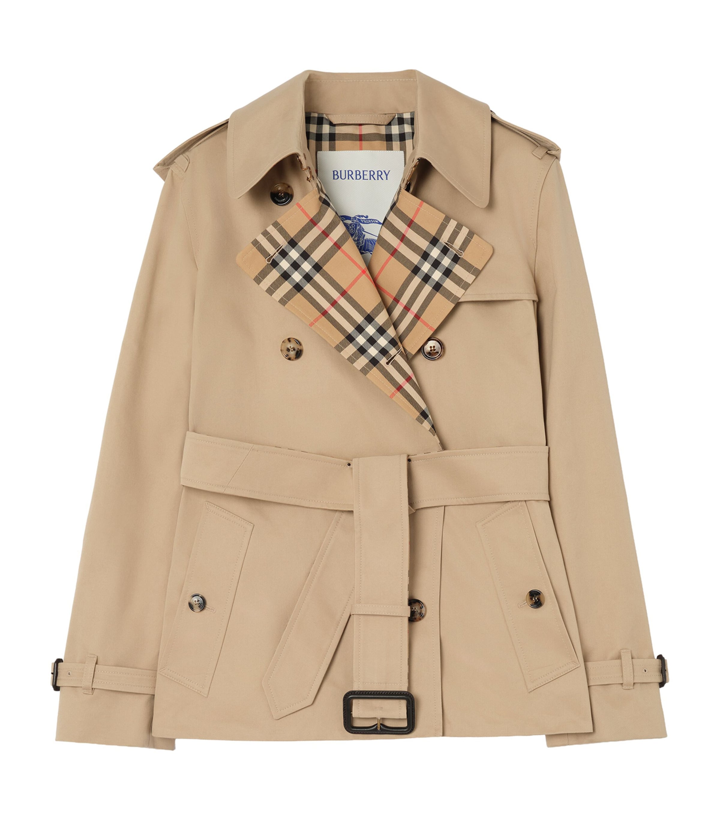 Burberry Womens Gabardine Lakefield Trench Jacket Honey