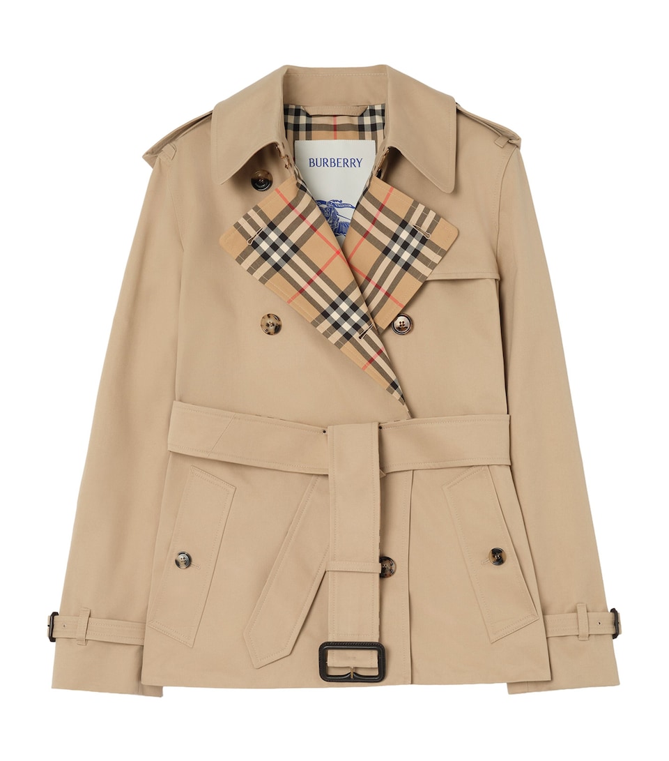Burberry Womens Gabardine Lakefield Trench Jacket Honey