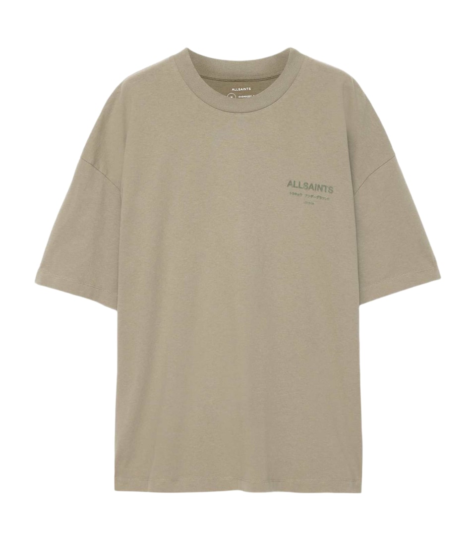 AllSaints Mens Organic Cotton Xander T-Shirt Fennel Green