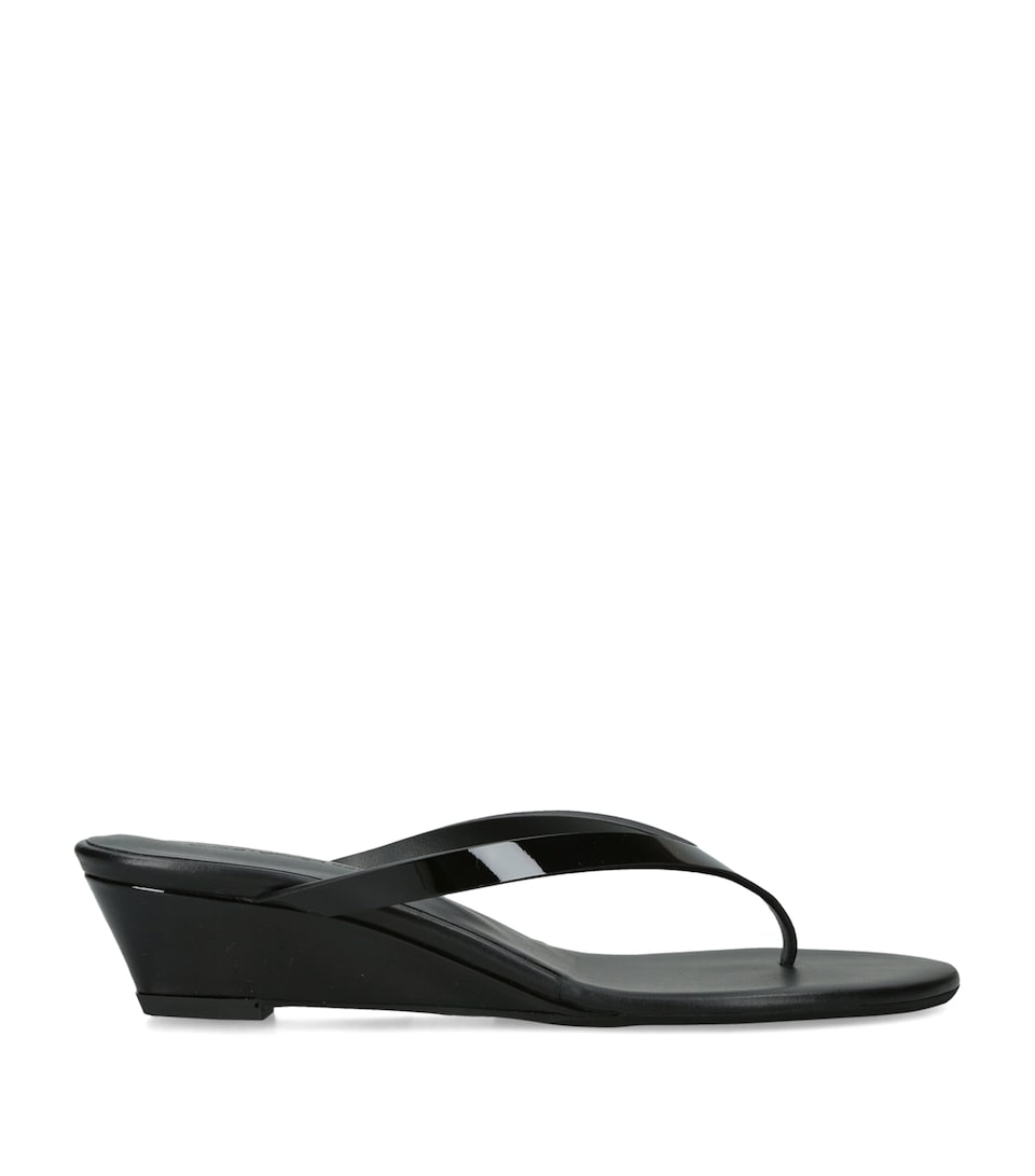 Christopher Esber Leather Scala Wedge Sandals 45 Black