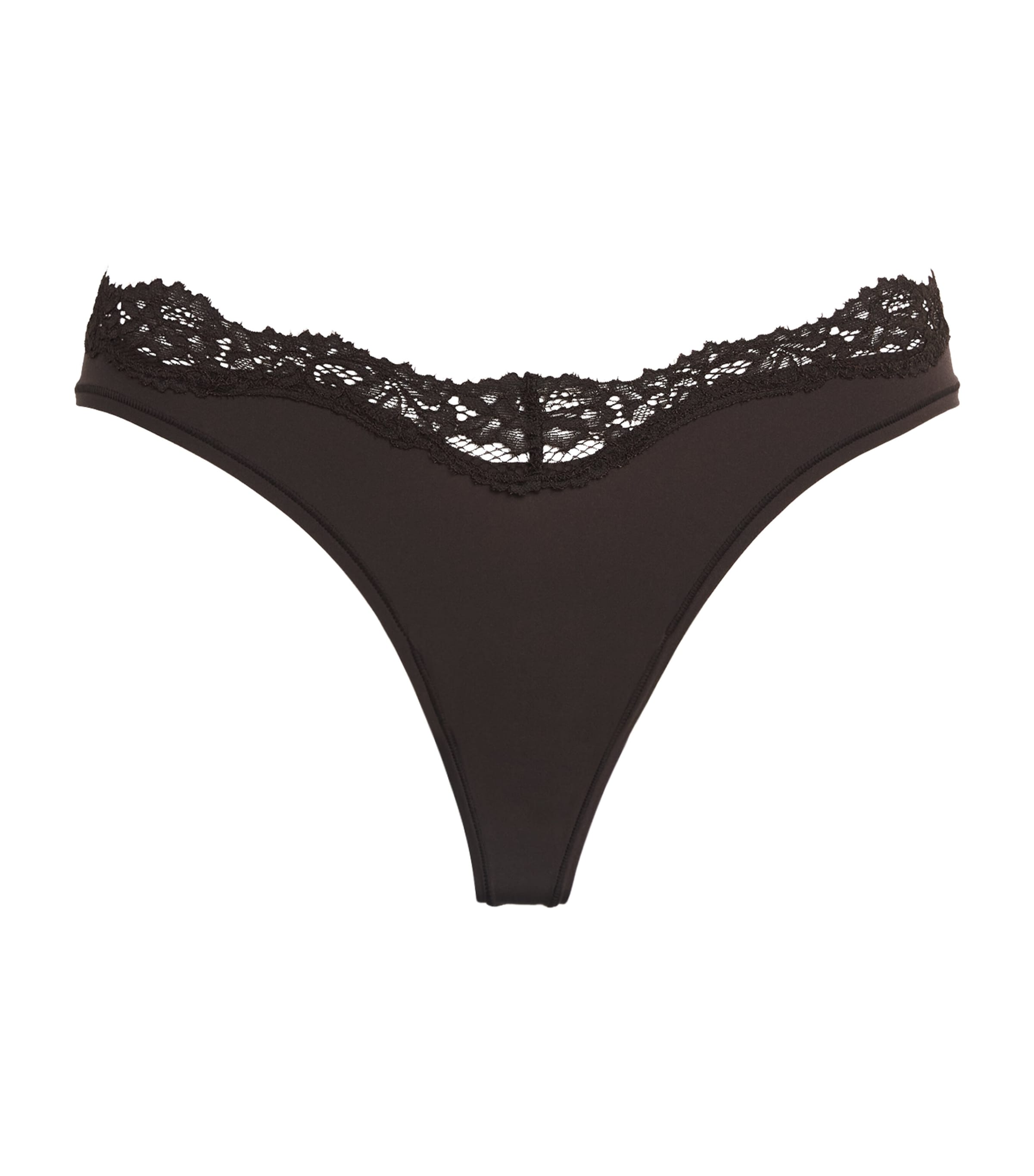 Lace-Trim Fits Everybody Dipped Thong
