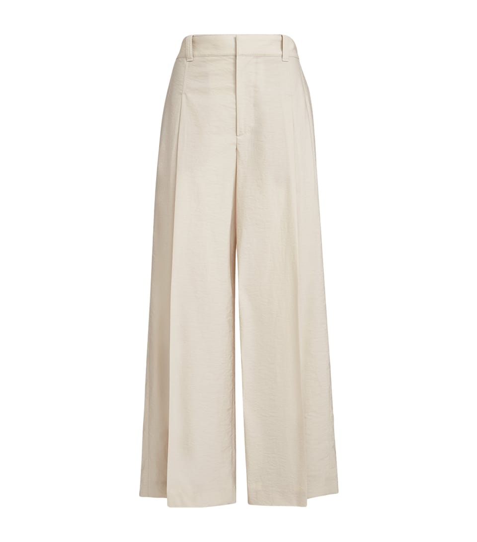 Cotton-Blend A-Line Trousers