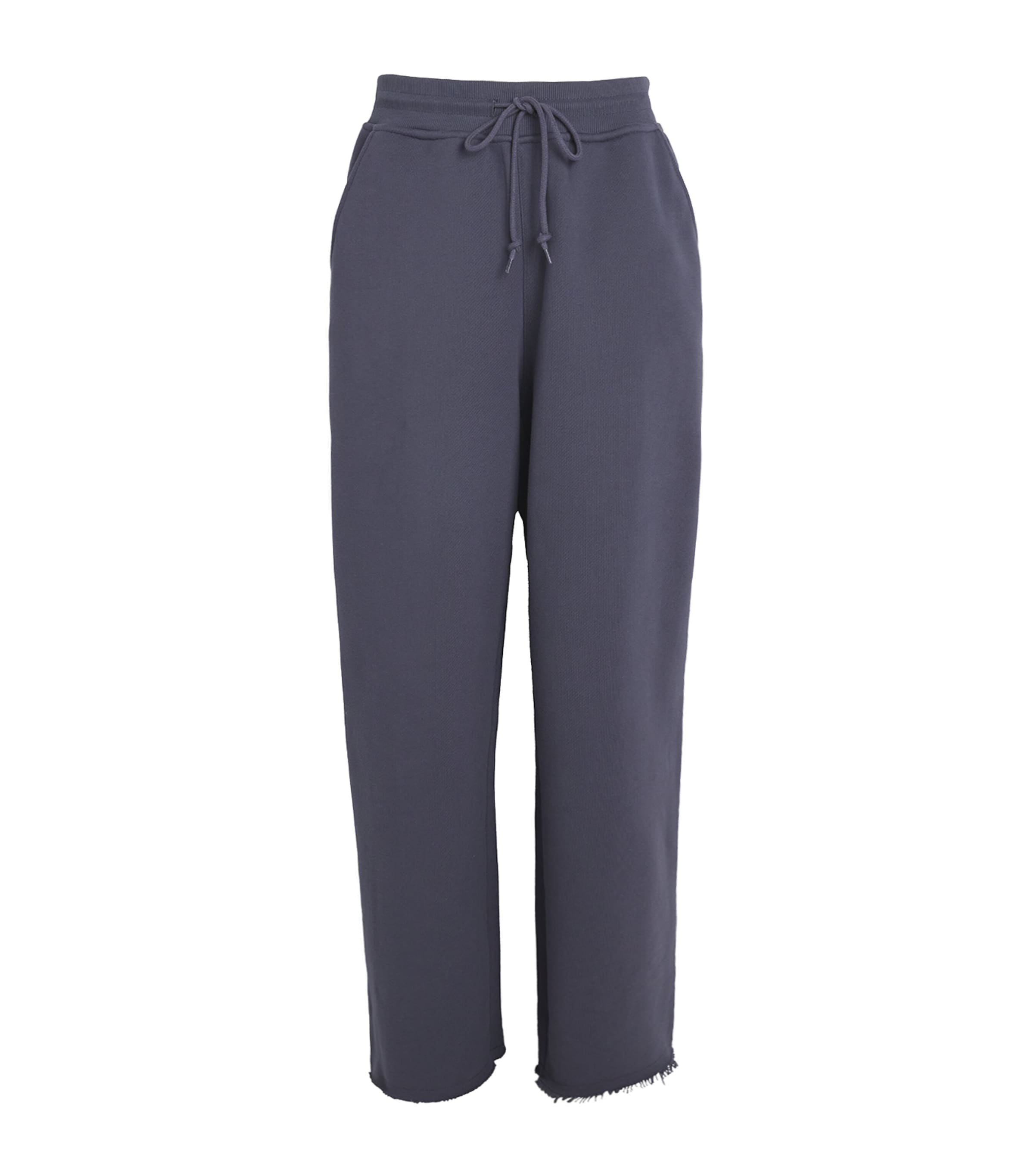 Cotton Raw Hem Wide-Leg Sweatpants