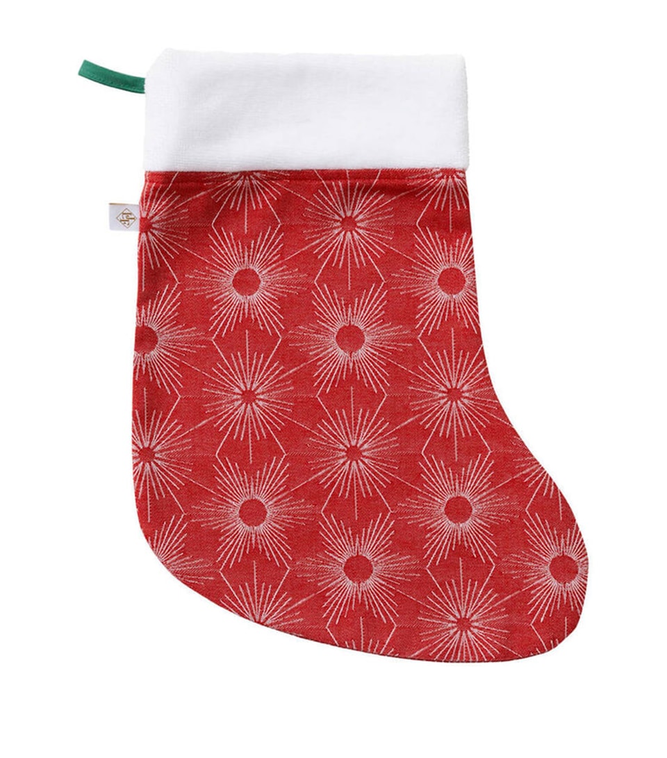 Le Jacquard Français Cotton Sous Les Étoiles Stocking Red