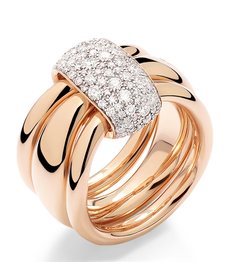 Rose Gold and White Diamond Pomellato Together Ring