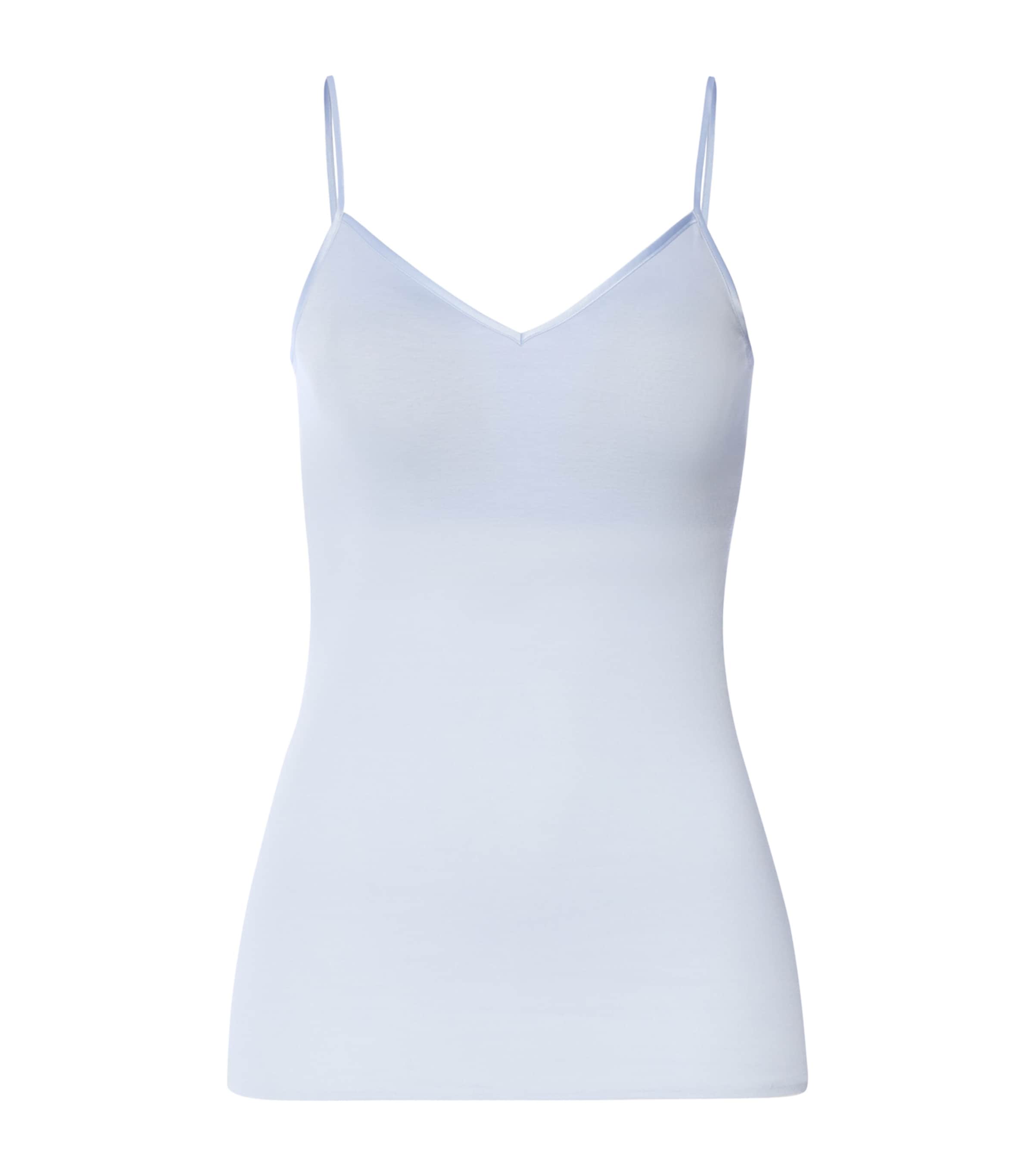 Hanro Womens Pima Cotton Seamless Padded Camisole Blue Dove