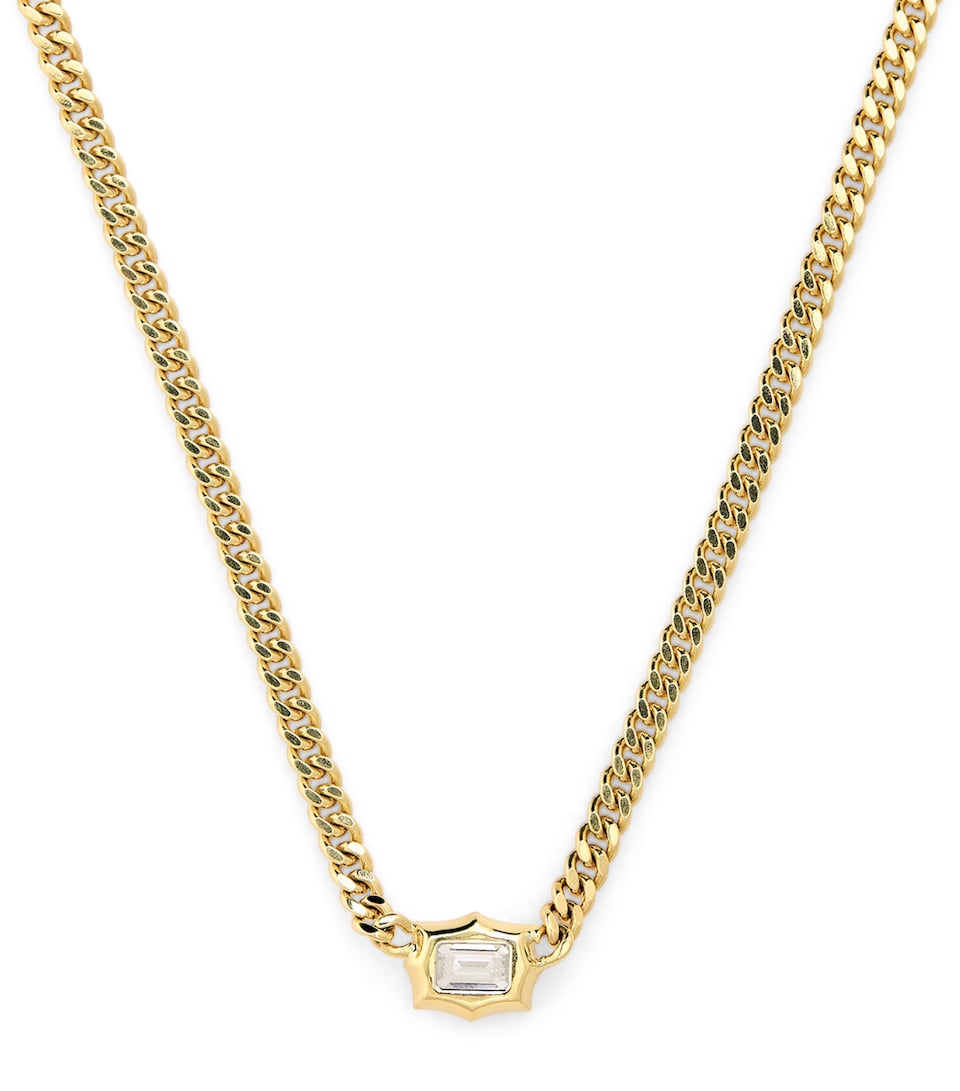 Jade Trau Yellow Gold and Diamond Vanguard Curb Necklace Yellow Gold
