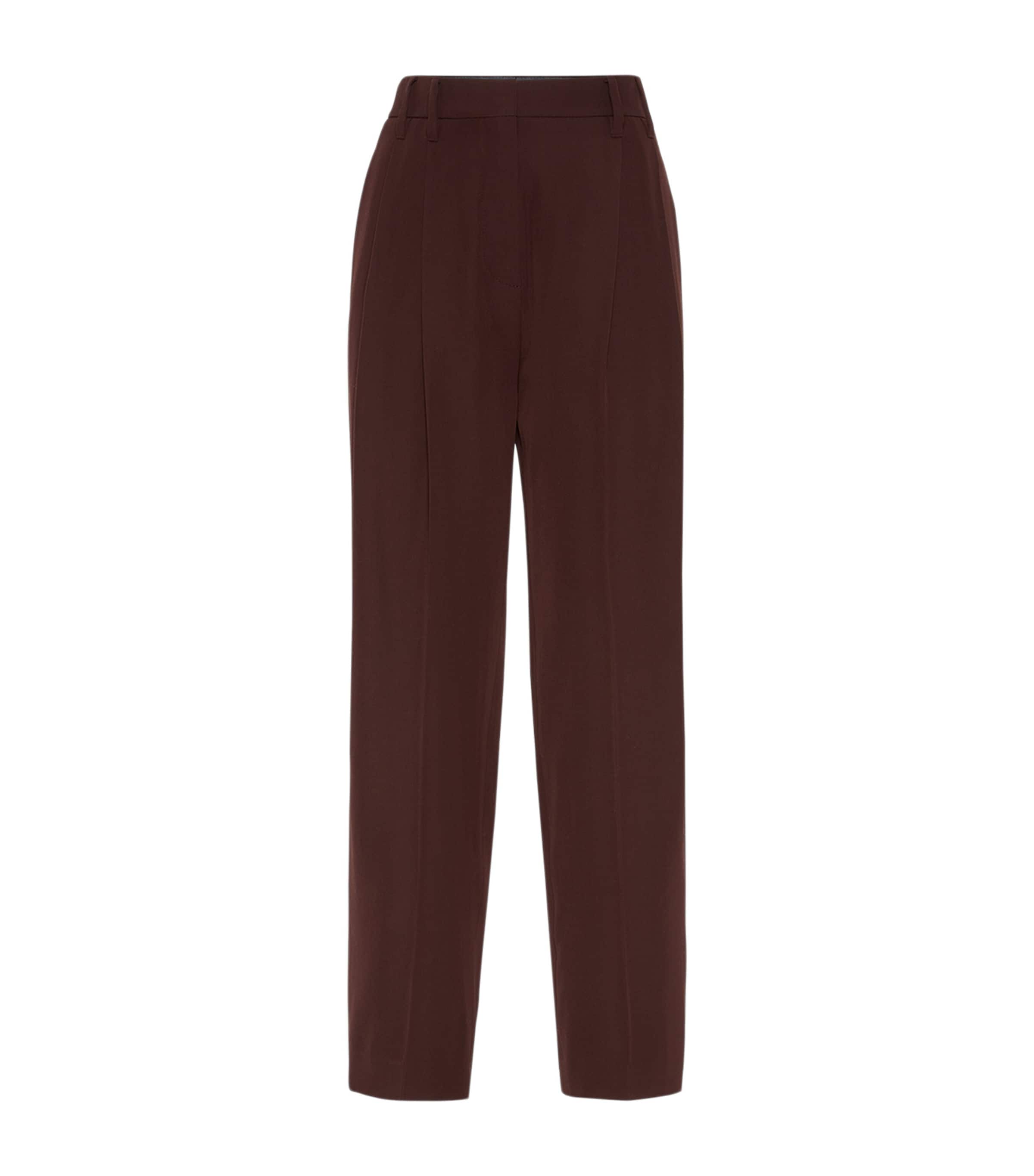 Virgin Wool-Cotton Slouchy Trousers