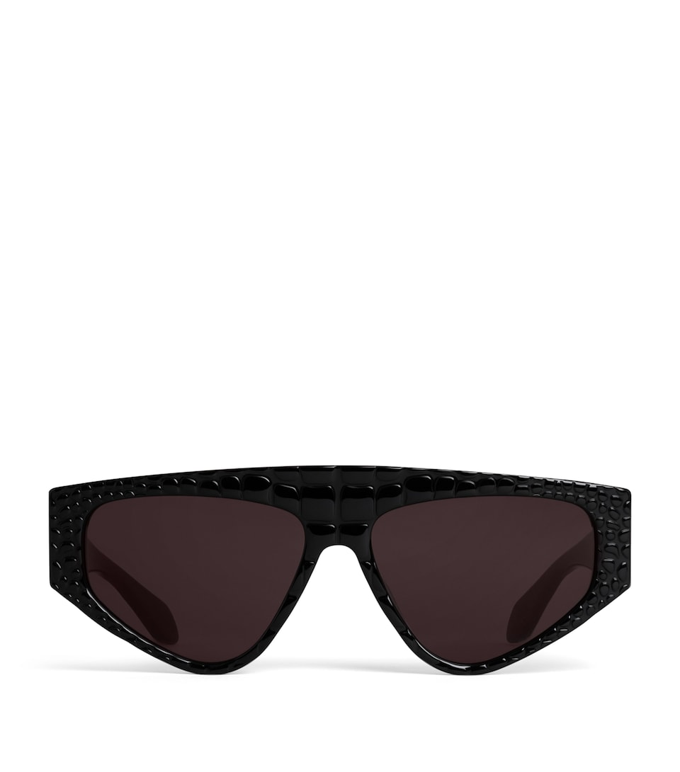 Alaïa Acetate Aviator Mask Sunglasses Noir