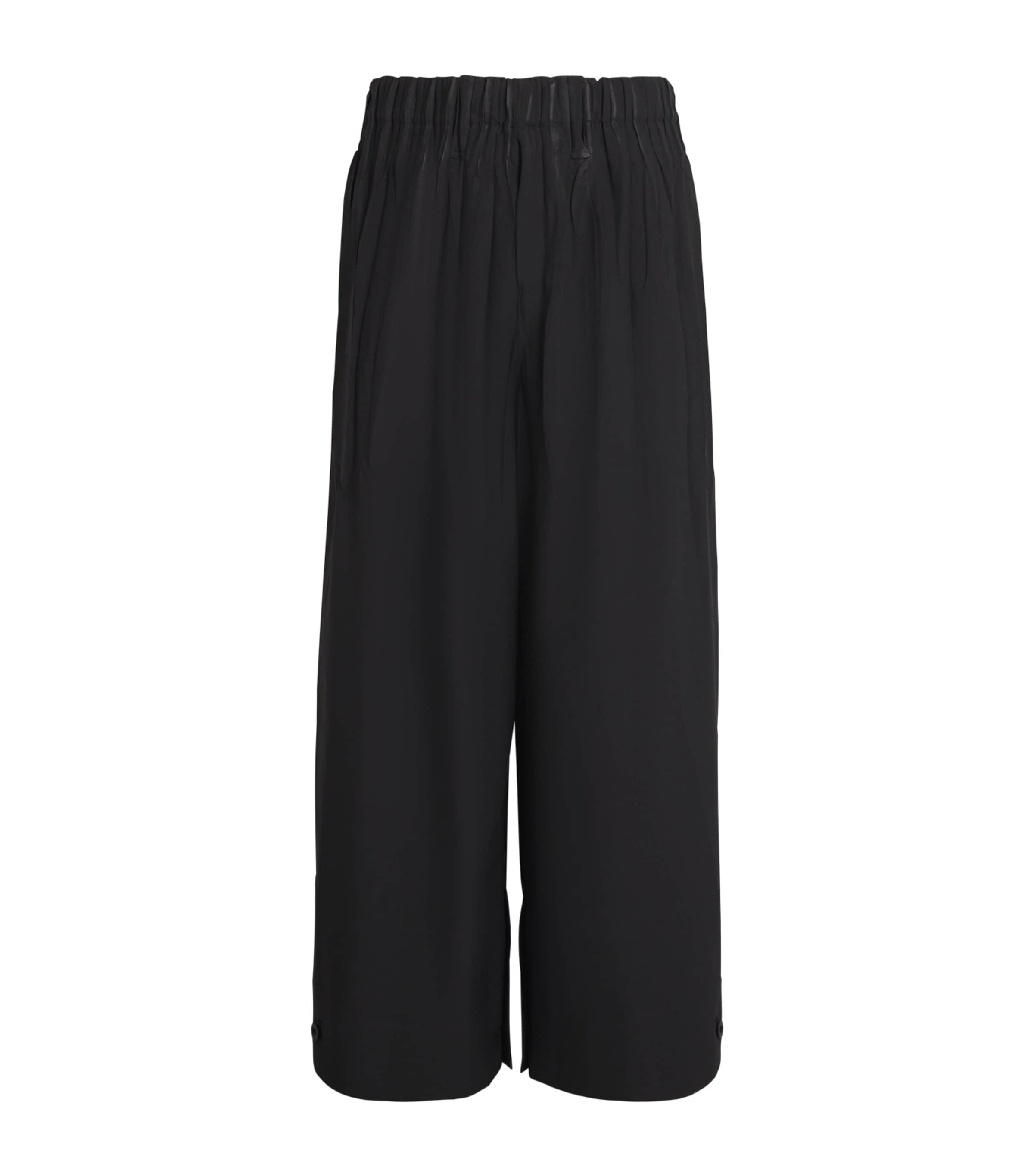 IM MEN Mens Waft Wide-Leg Trousers Black