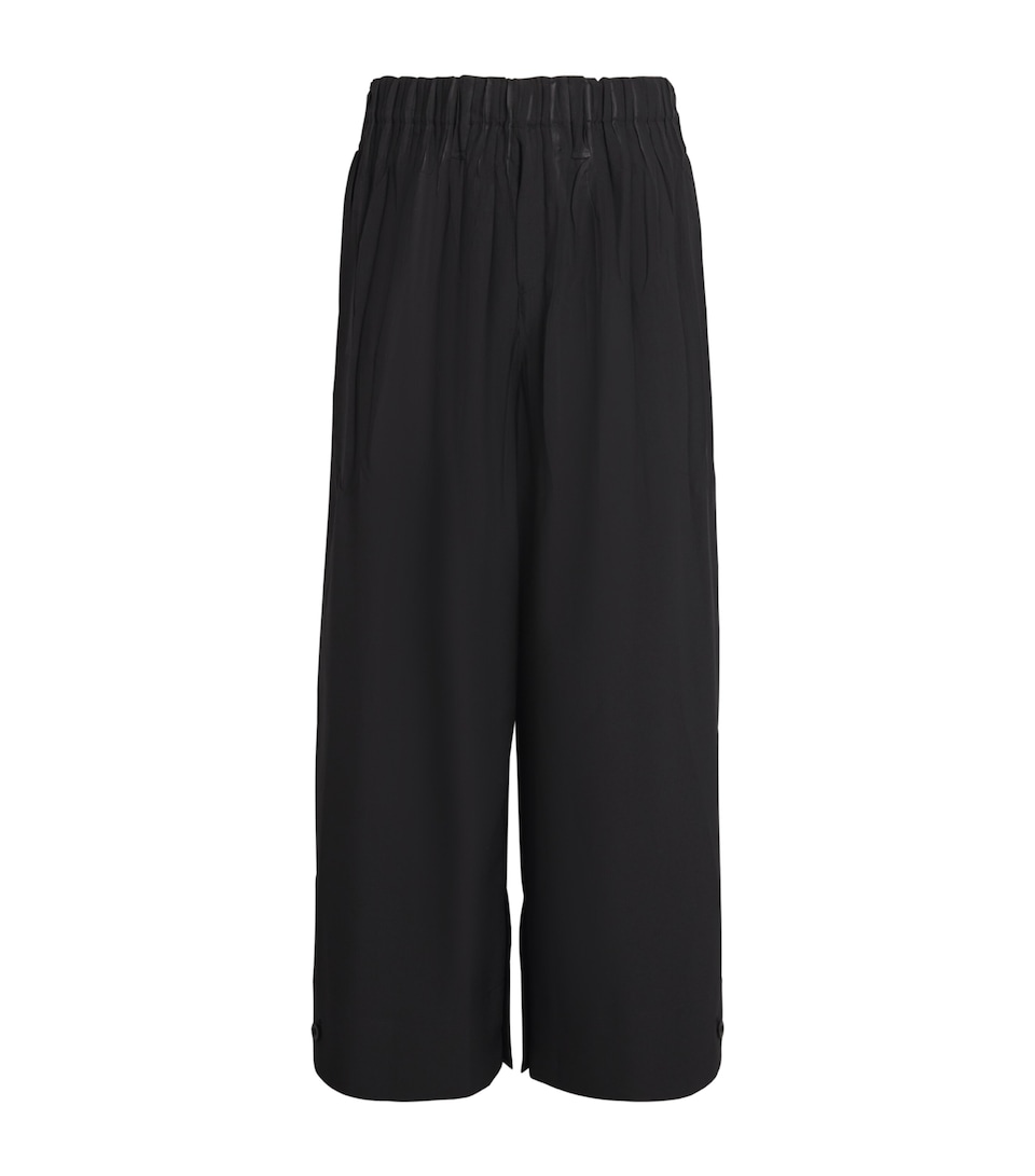 IM MEN Mens Waft Wide-Leg Trousers Black
