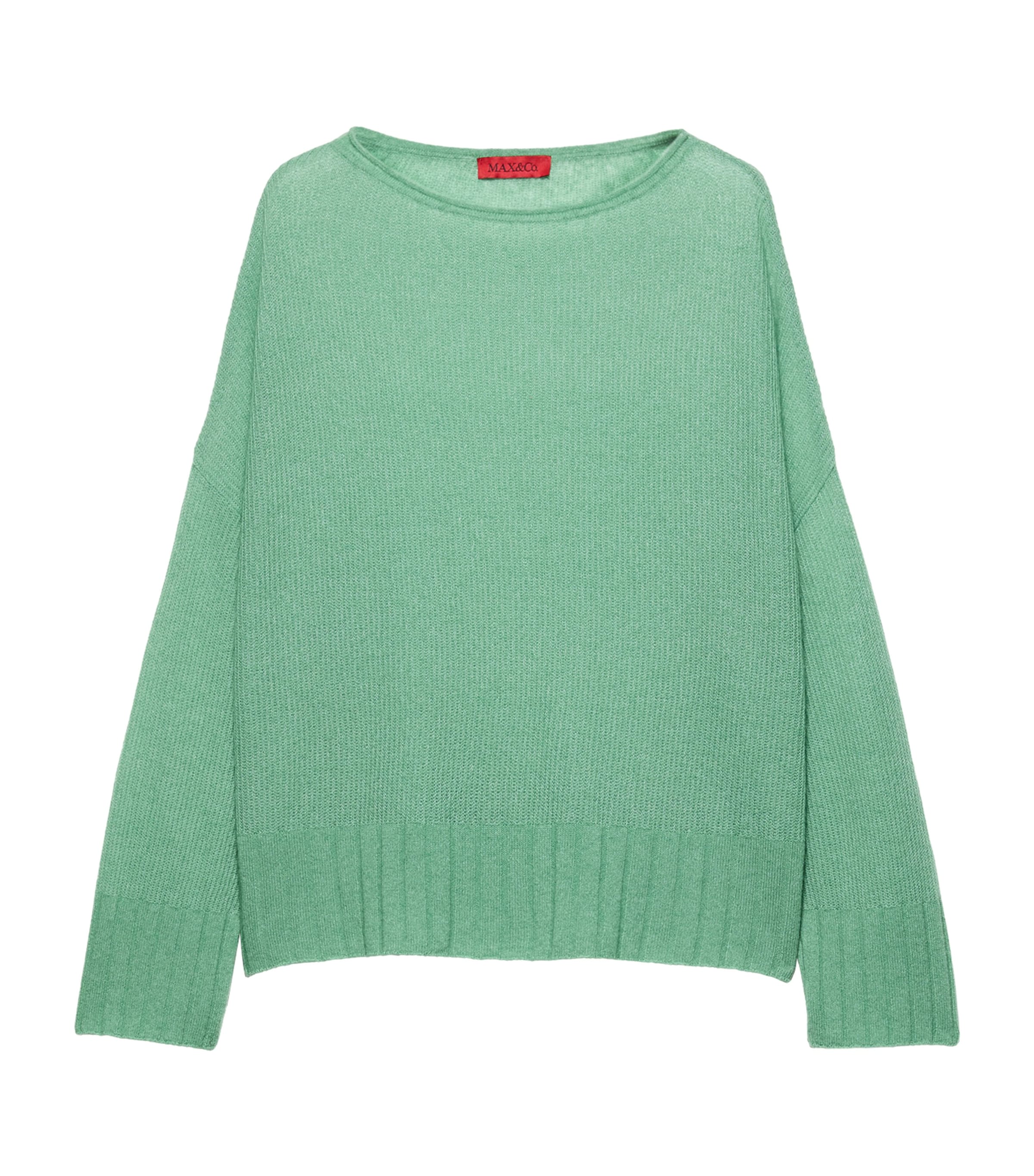 MAX&Co. Womens Wool-Blend Boat-Neck Sweater Green