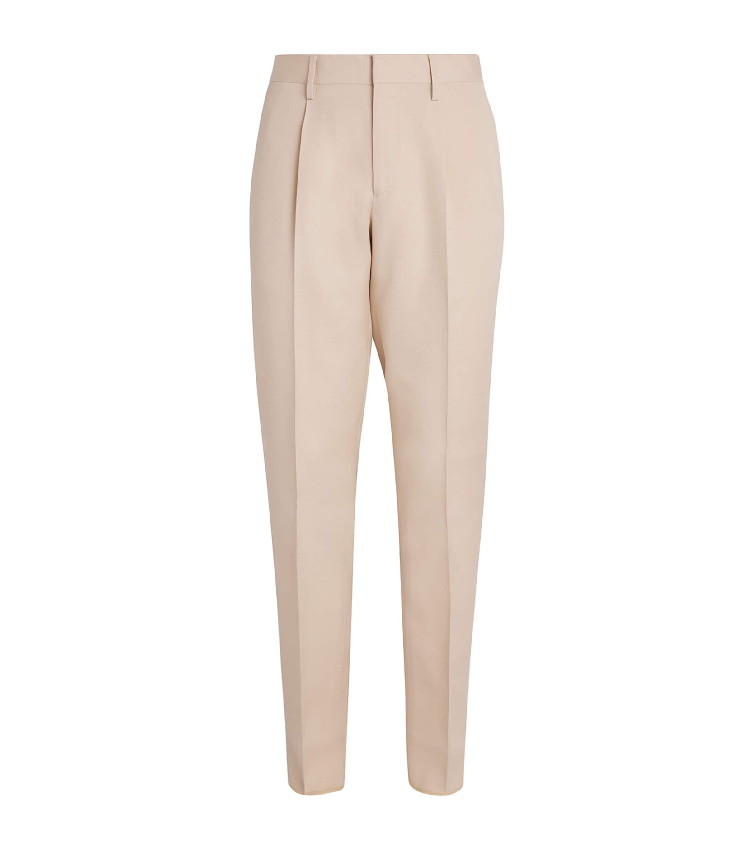 Wool-Blend Casual Trousers