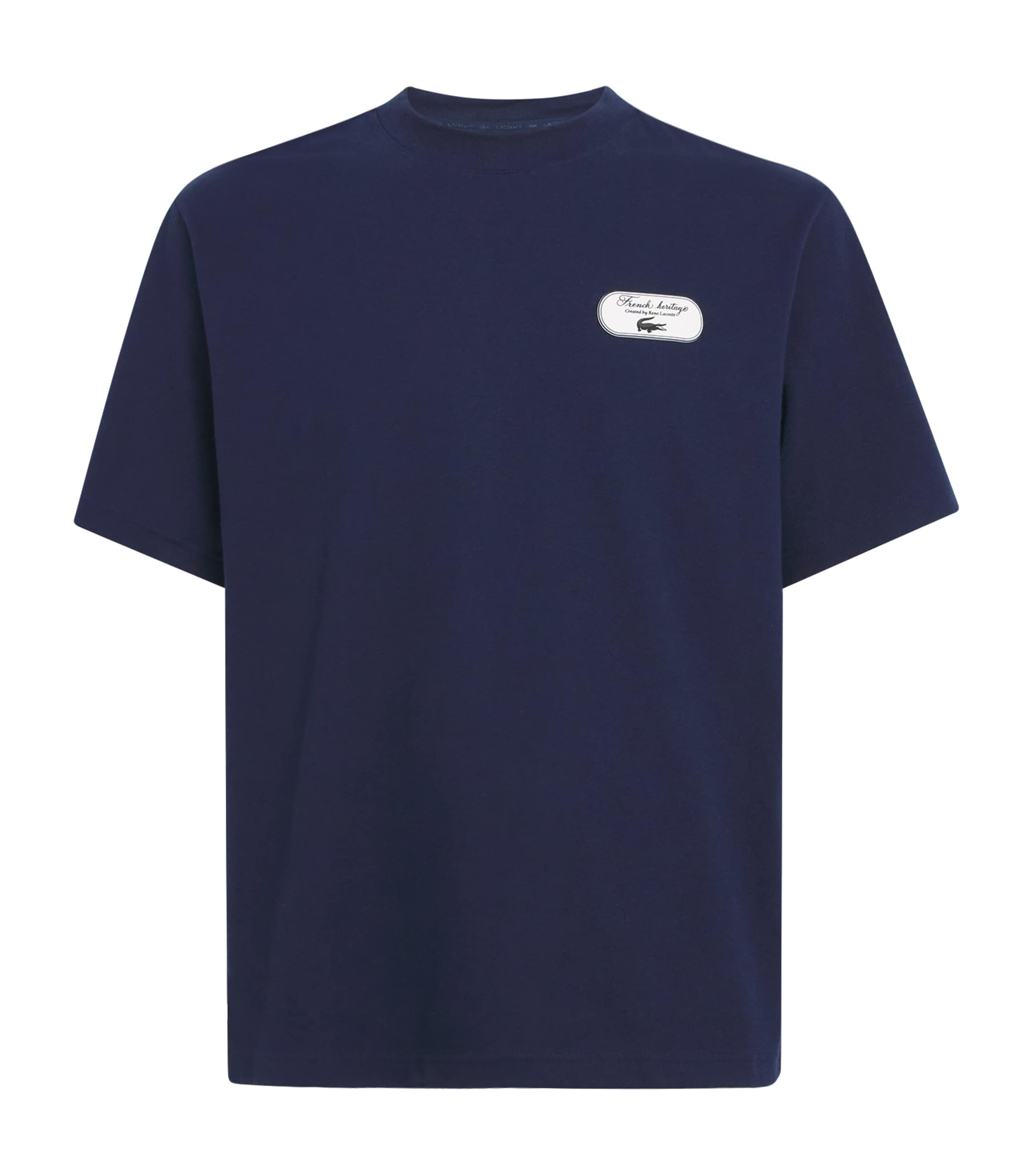 Lacoste Mens Ultra Dry Tennis Heritage Graphic T-Shirt Navy Blue