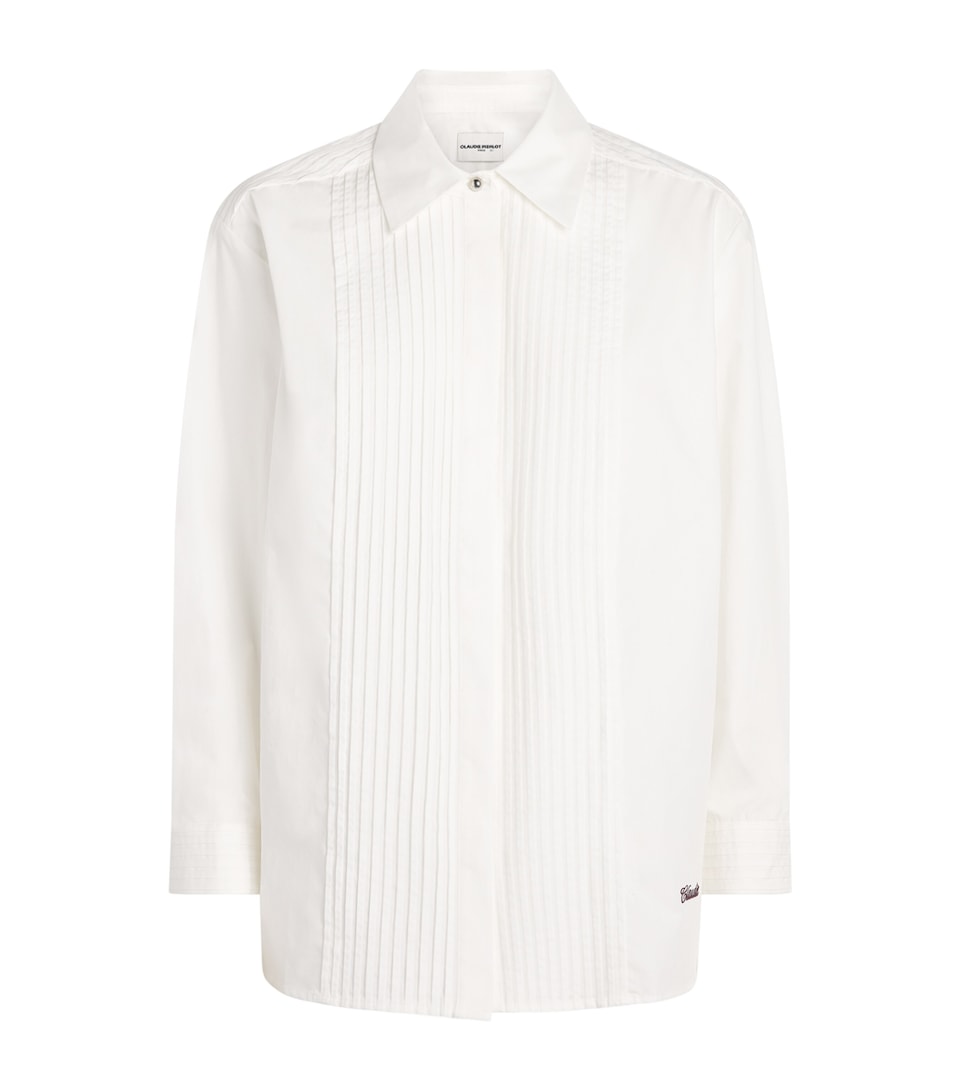 Claudie Pierlot Womens Cotton Tuxedo Shirt Ecru