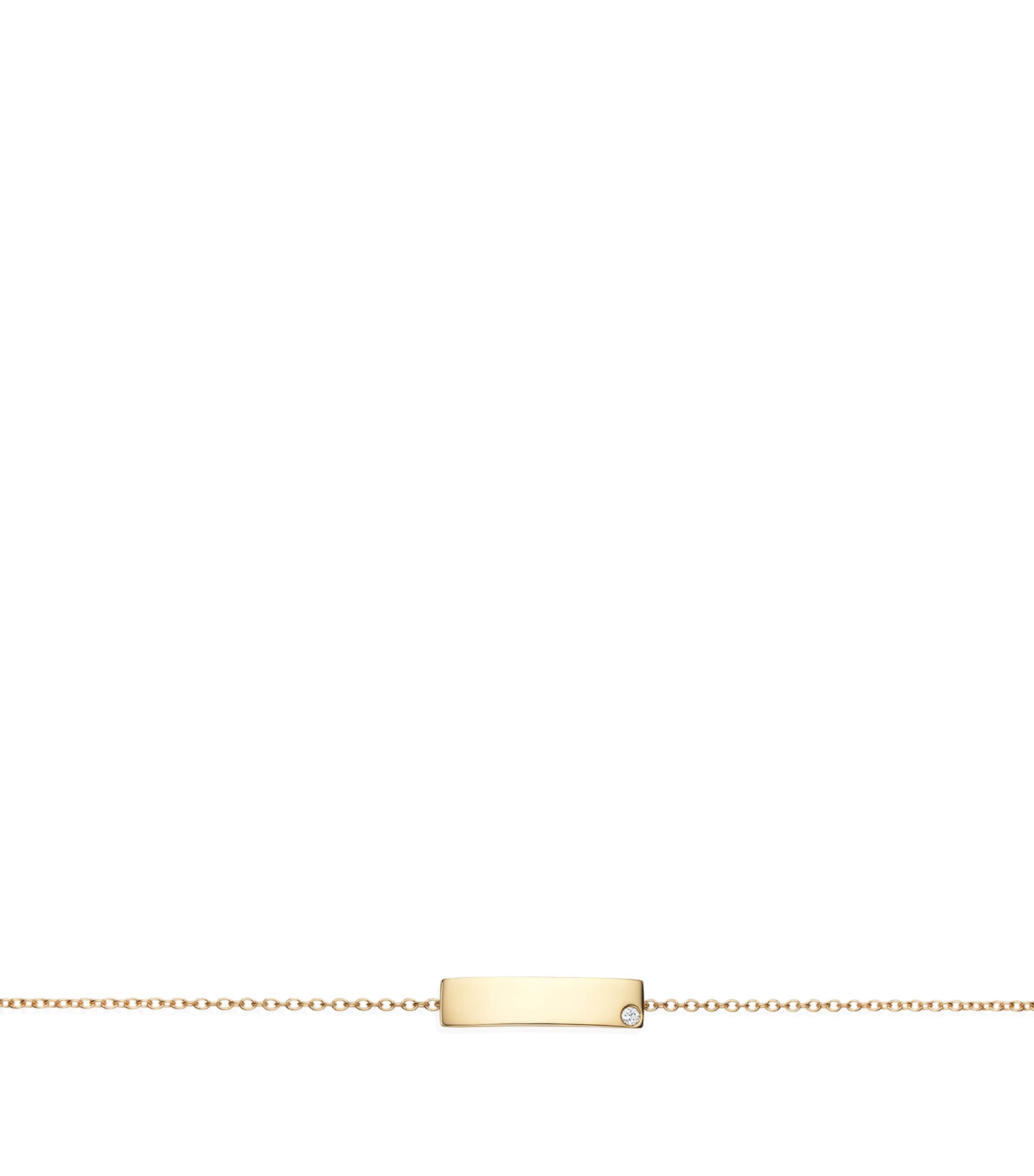 Yellow Gold and Diamond Name Bracelet