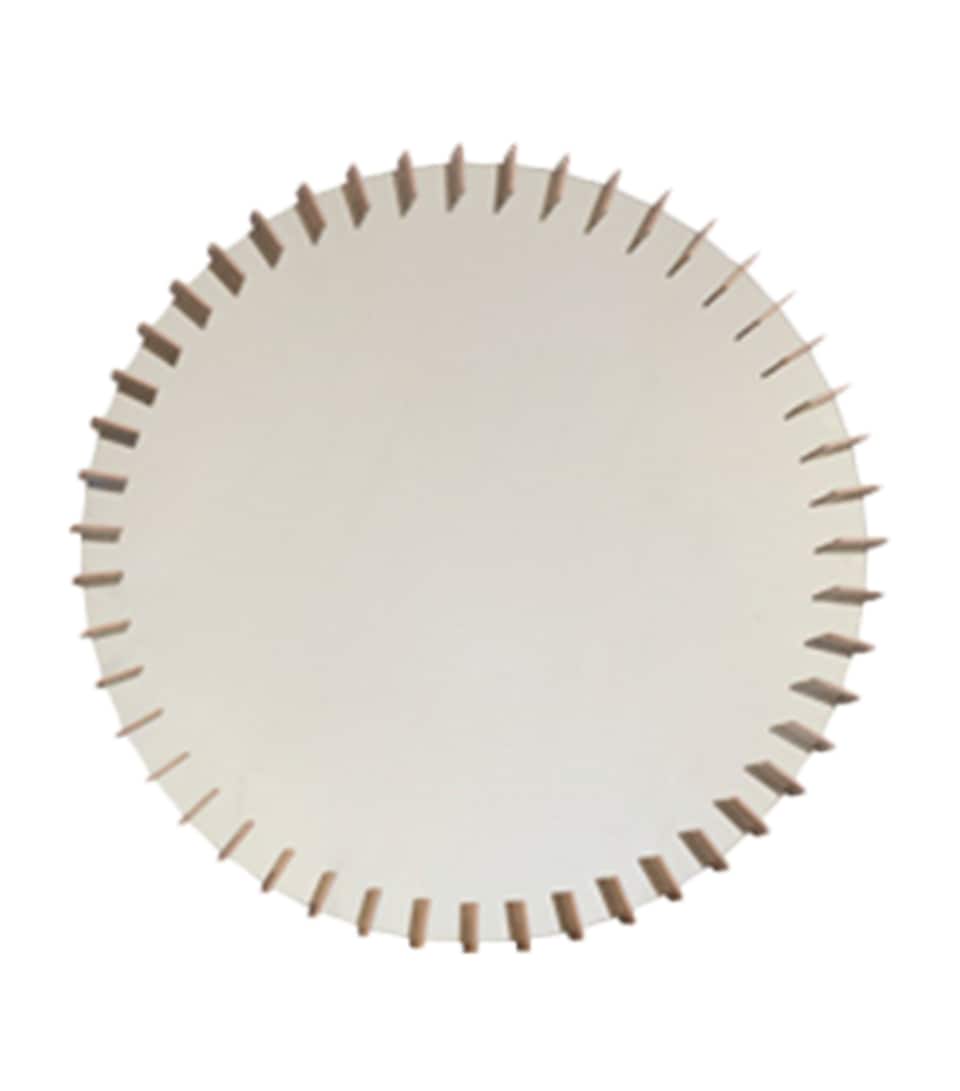 Bronze-Oak Turbine Wall Mirror