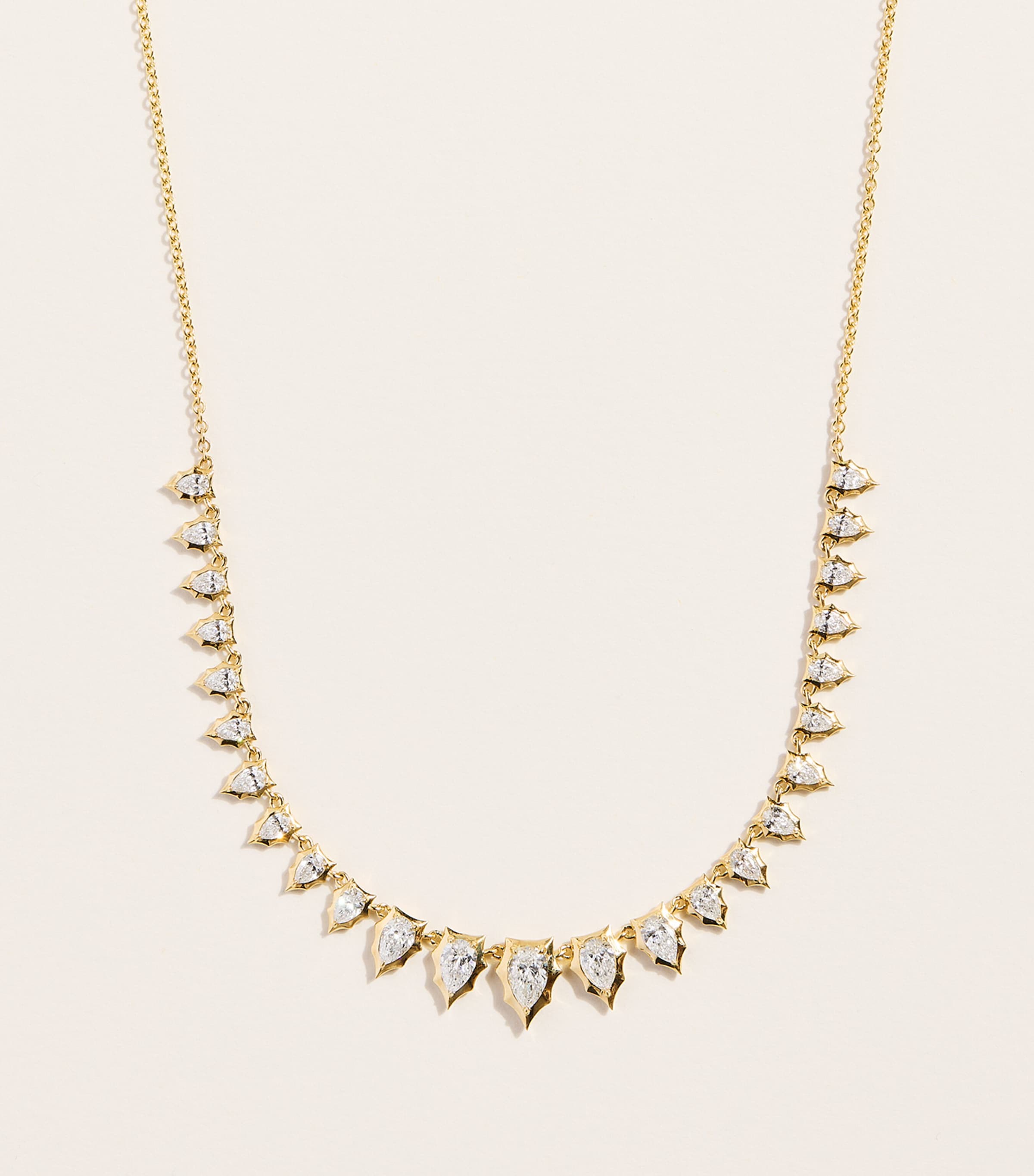 Jade Trau Yellow Gold and Diamond Envoy Riviera Necklace Yellow Gold