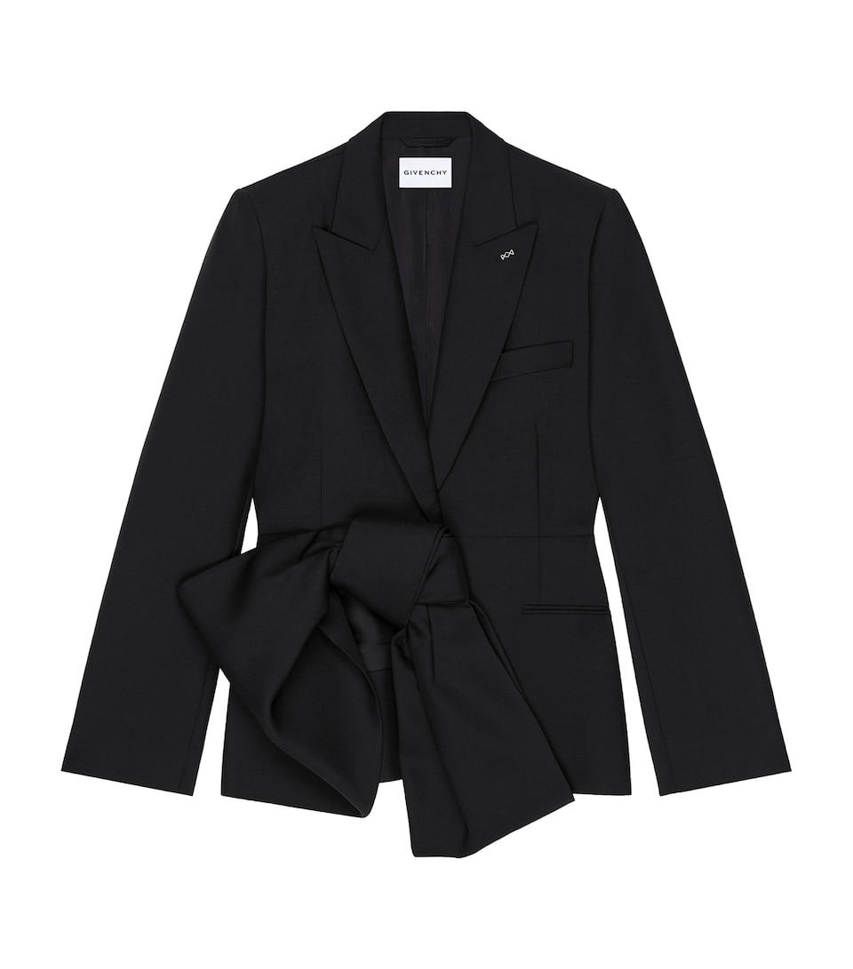 Givenchy Womens Wool-Mohair Bow-Detail Blazer