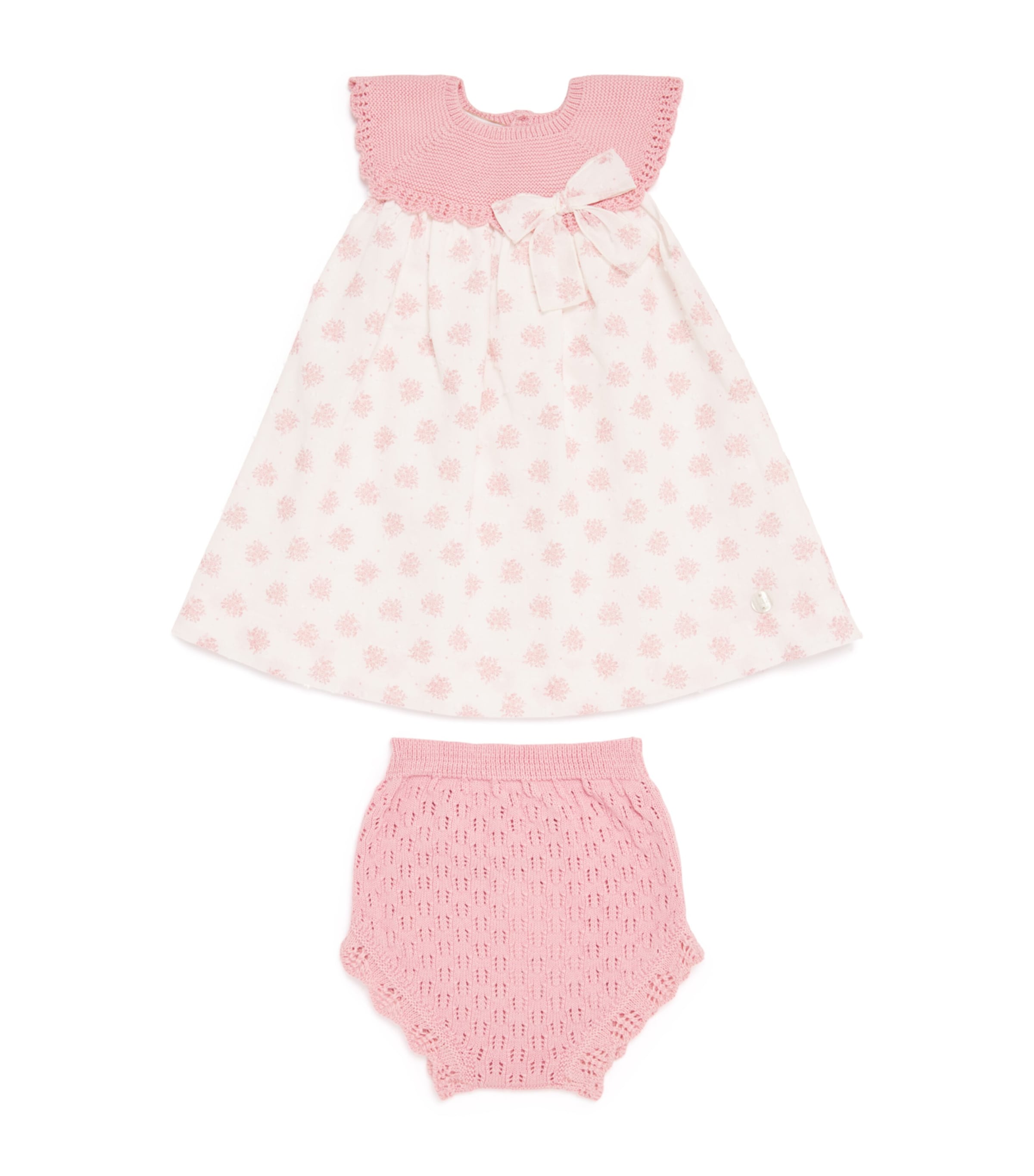 Cotton Knitted Dress and Bloomers Set (1-24 Months)