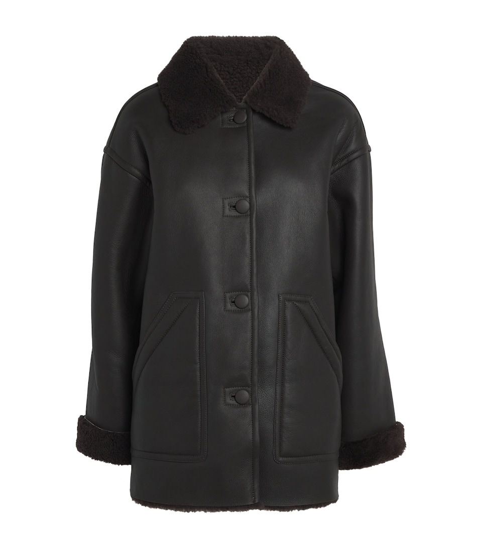 Shearling-Lined Leather Jacket