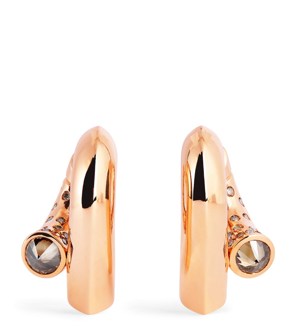 Rose Gold and Diamond Oera Hoop Earrings