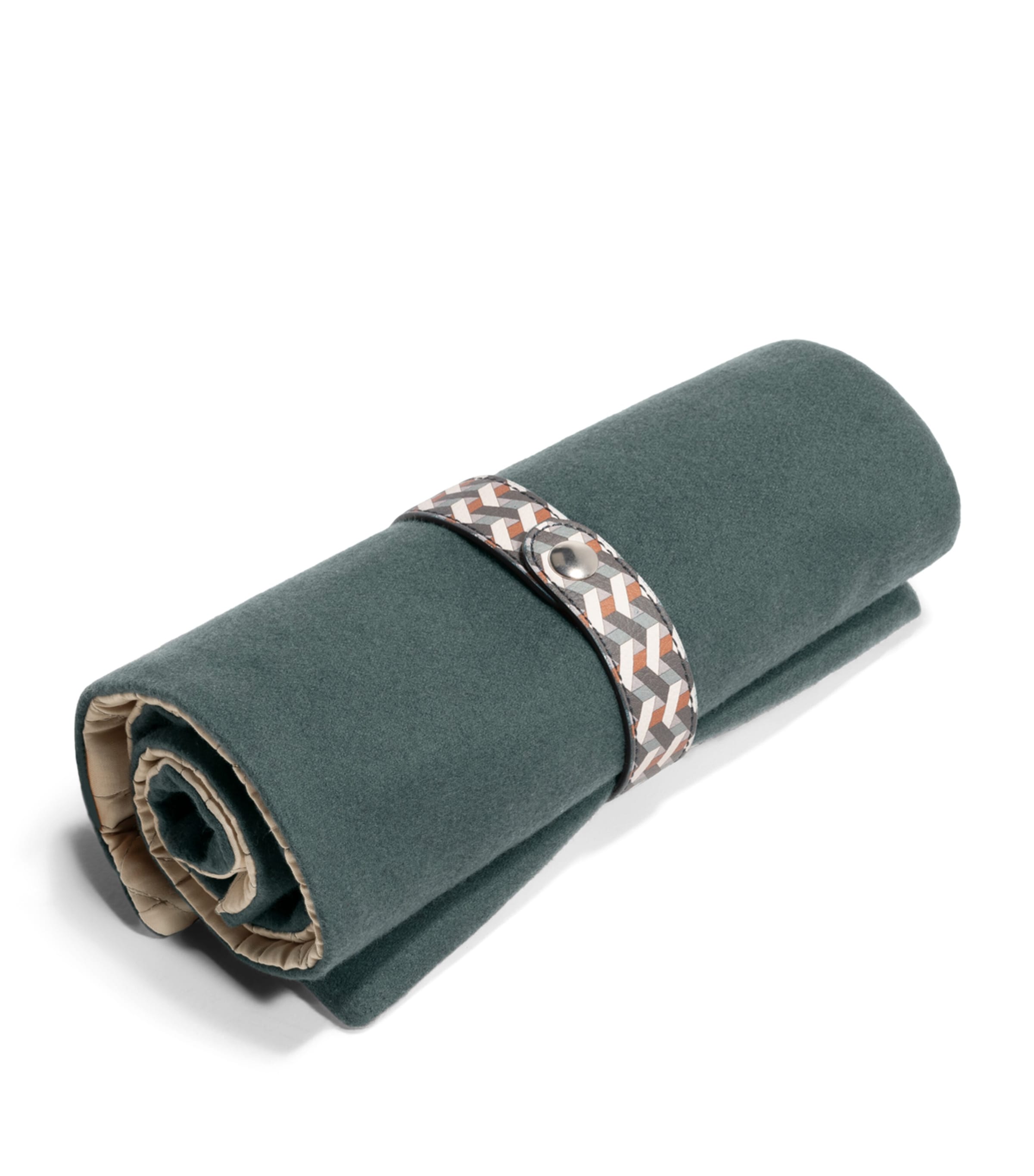 Poltrona Frau Quilted Travel Pet Blanket Ecru/green
