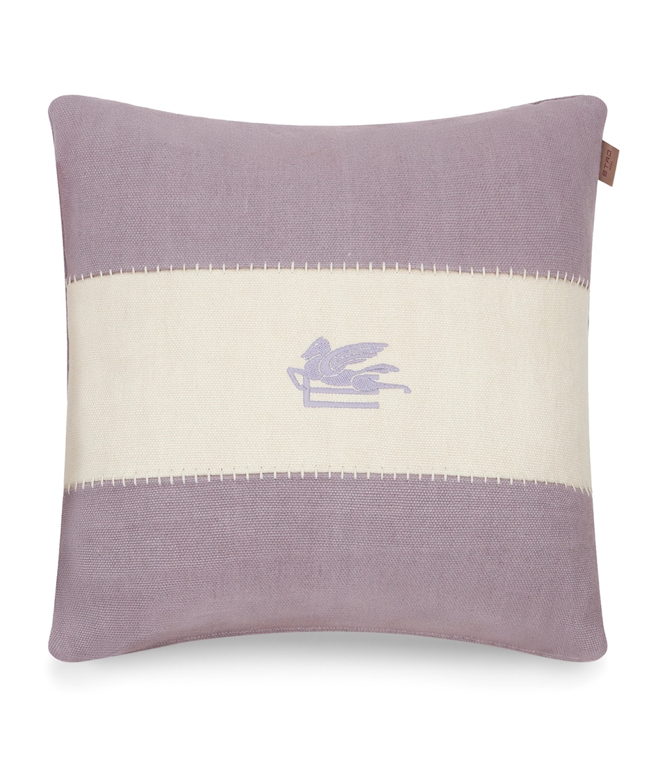 Etro Linen Pegaso Embroidered Cushion (45cm x 45cm) Light Purple