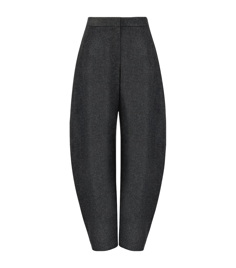 Alaïa Womens Wool Barrel-Leg Trousers Anthracite