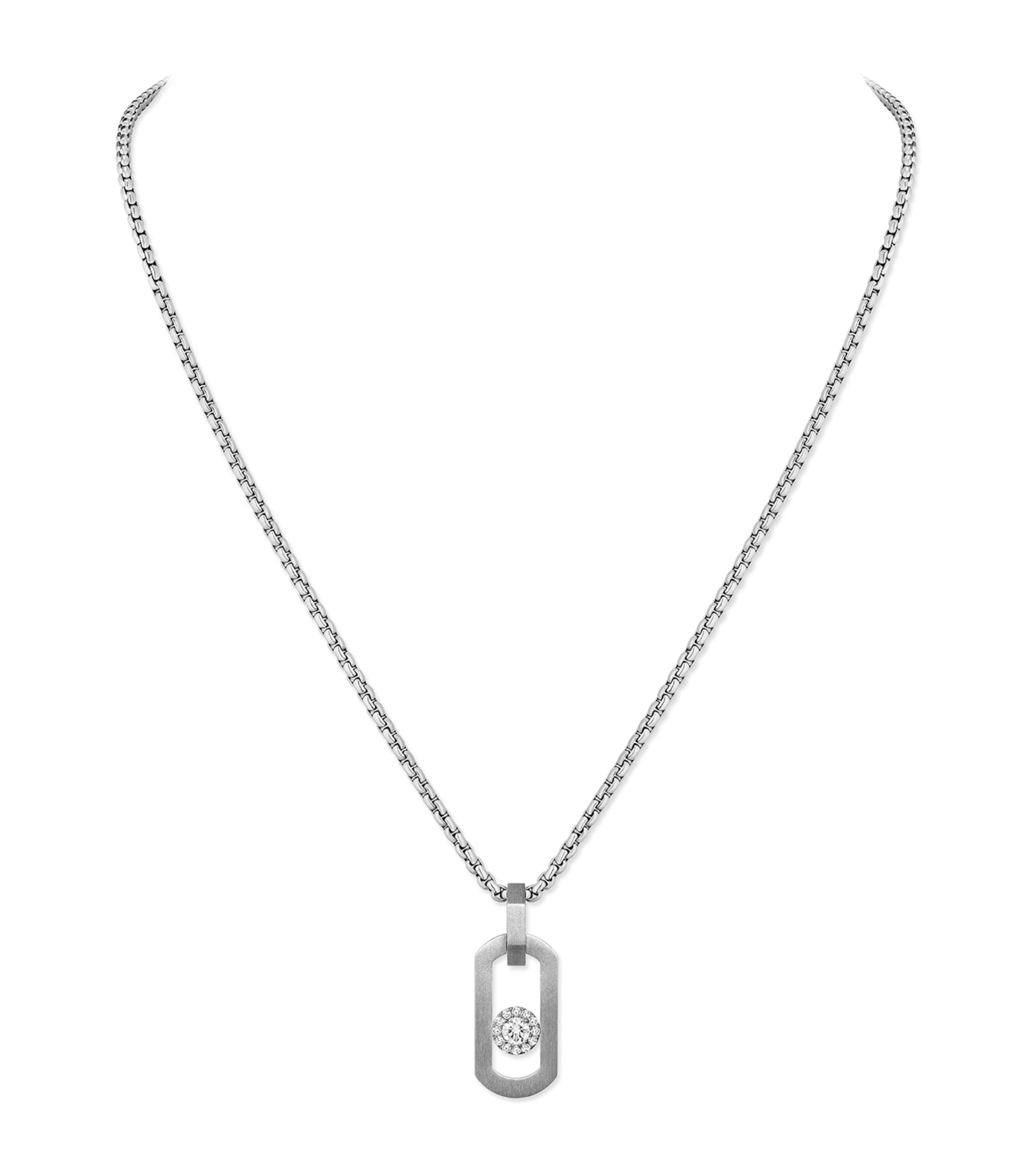 Messika So Move Titanium and Diamond Pendant Necklace (0.29ct) Titanium