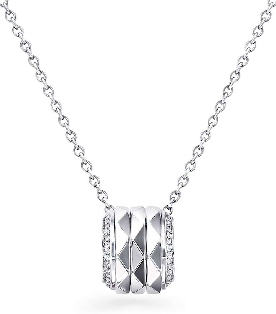 Graff White Gold and Diamond LG Signature Pendant Necklace White Gold