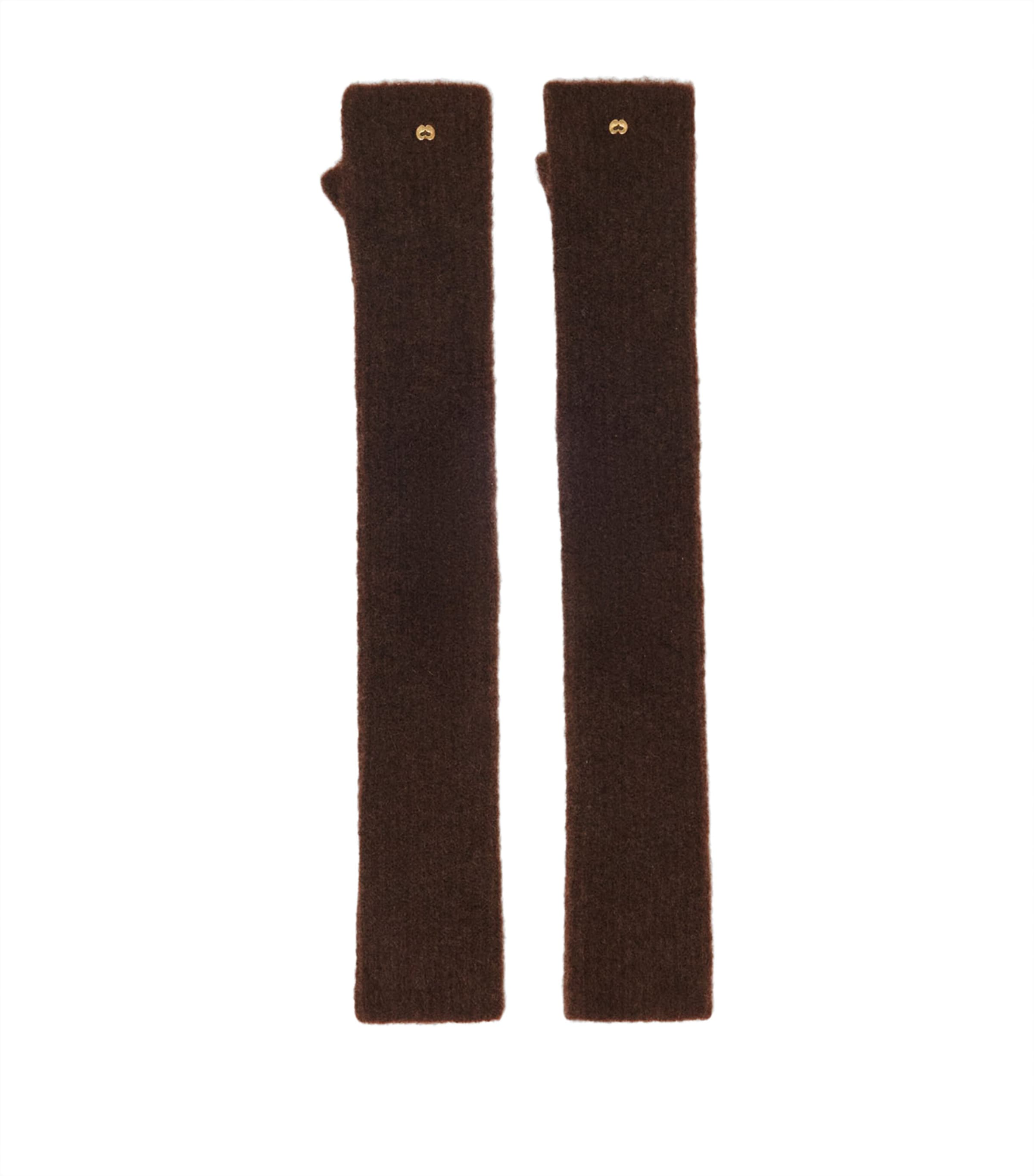 Maje Yak-Blend Mittens Dark Brown