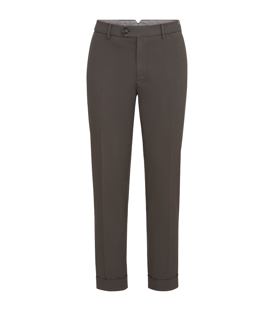 Brunello Cucinelli Mens Stretch-Cotton Gabardine Trousers
