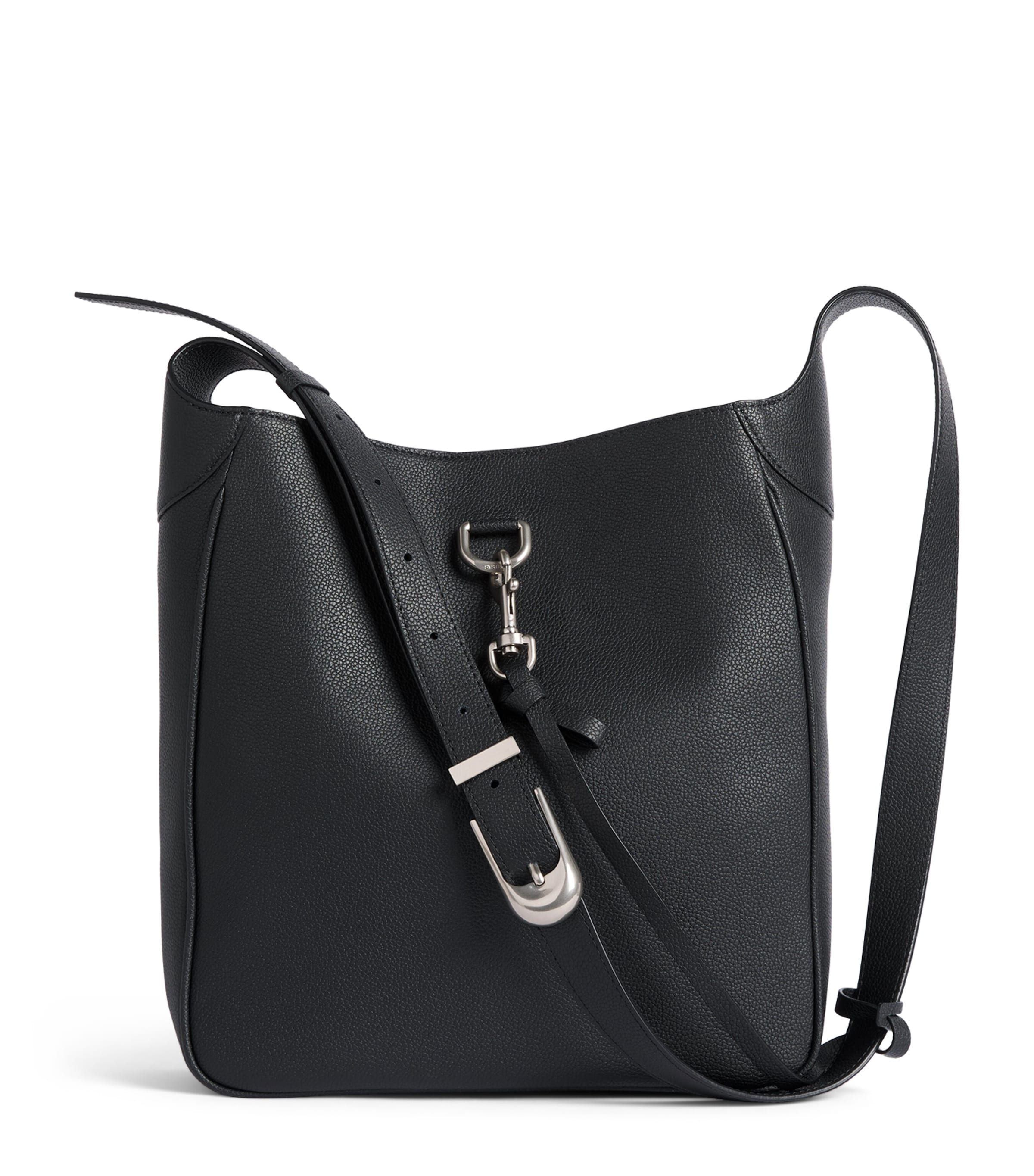 System Leather Anchor Shoulder Bag Black