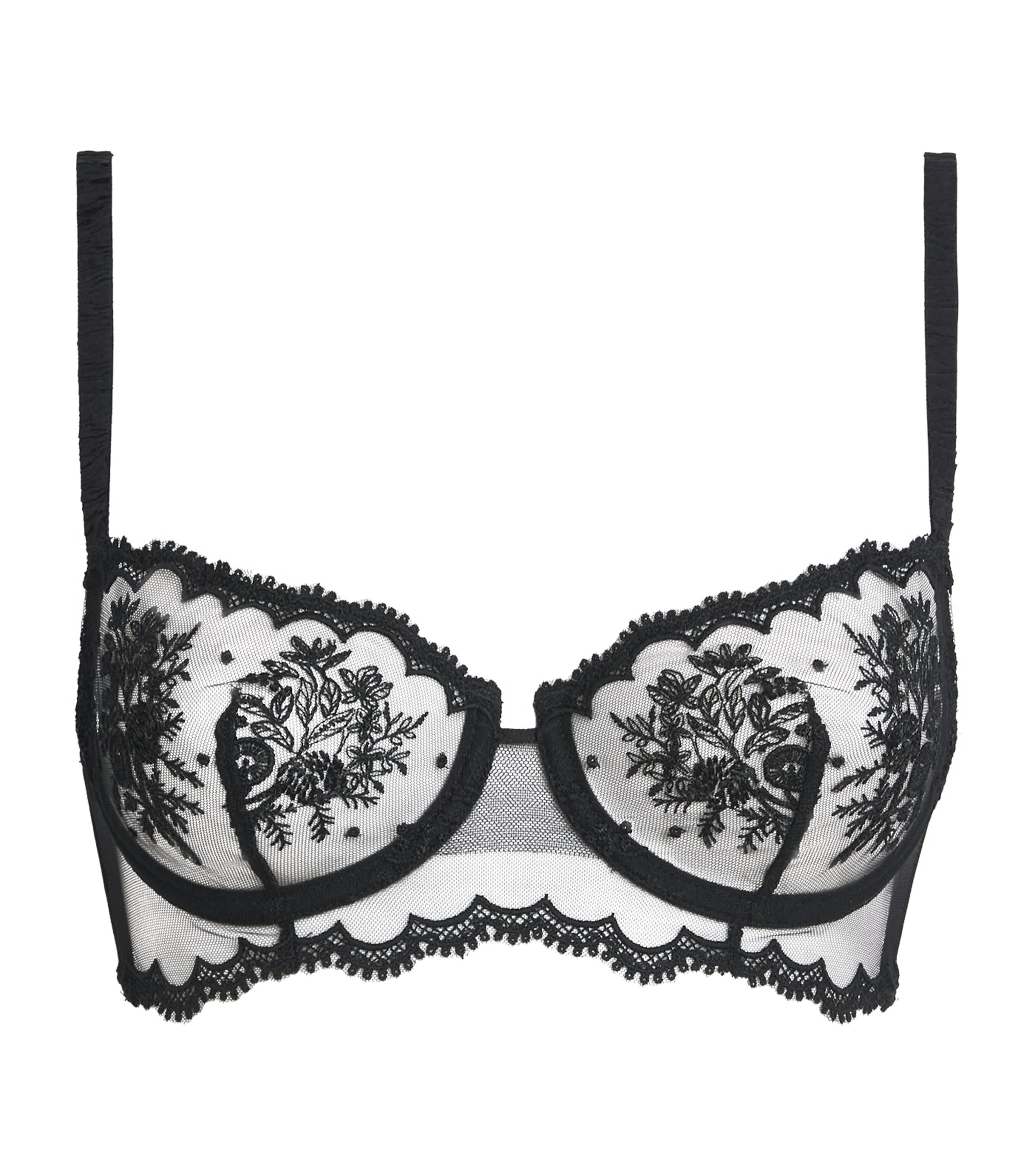Simone Perele Womens Lace Intrigue Half-Cup Bra Noir