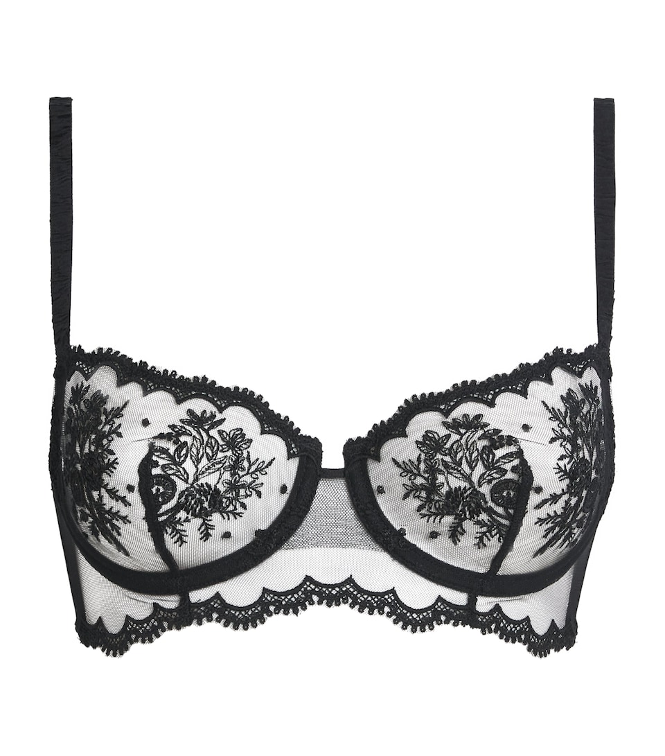 Simone Perele Womens Lace Intrigue Half-Cup Bra Noir